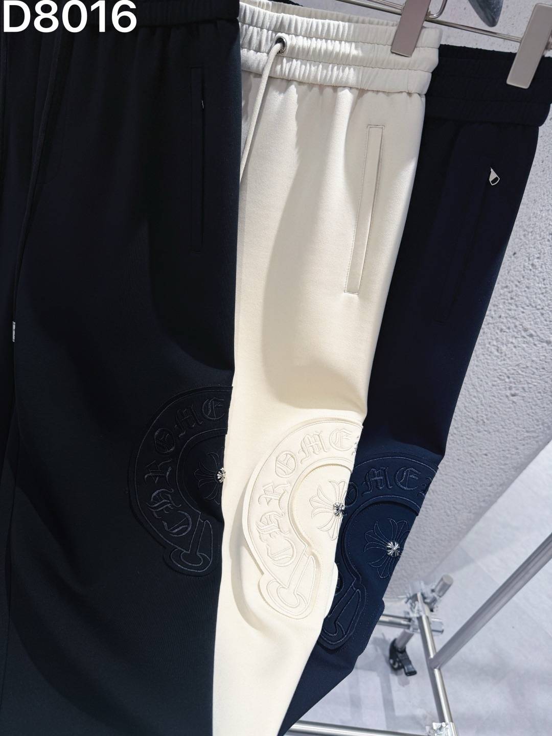 CHROME HEARTS クロムハーツ メンズ パンツ ジョガーパンツ サイドライン ロゴ刺繍 オールシーズン ブラック - 画像 5