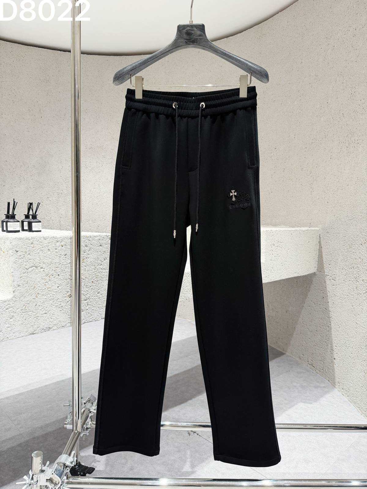 CHROME HEARTS クロムハーツ メンズ パンツ イージーパンツ サイドライン ロゴ刺繍 メタルパーツ ブラック ベージュ - 画像 6