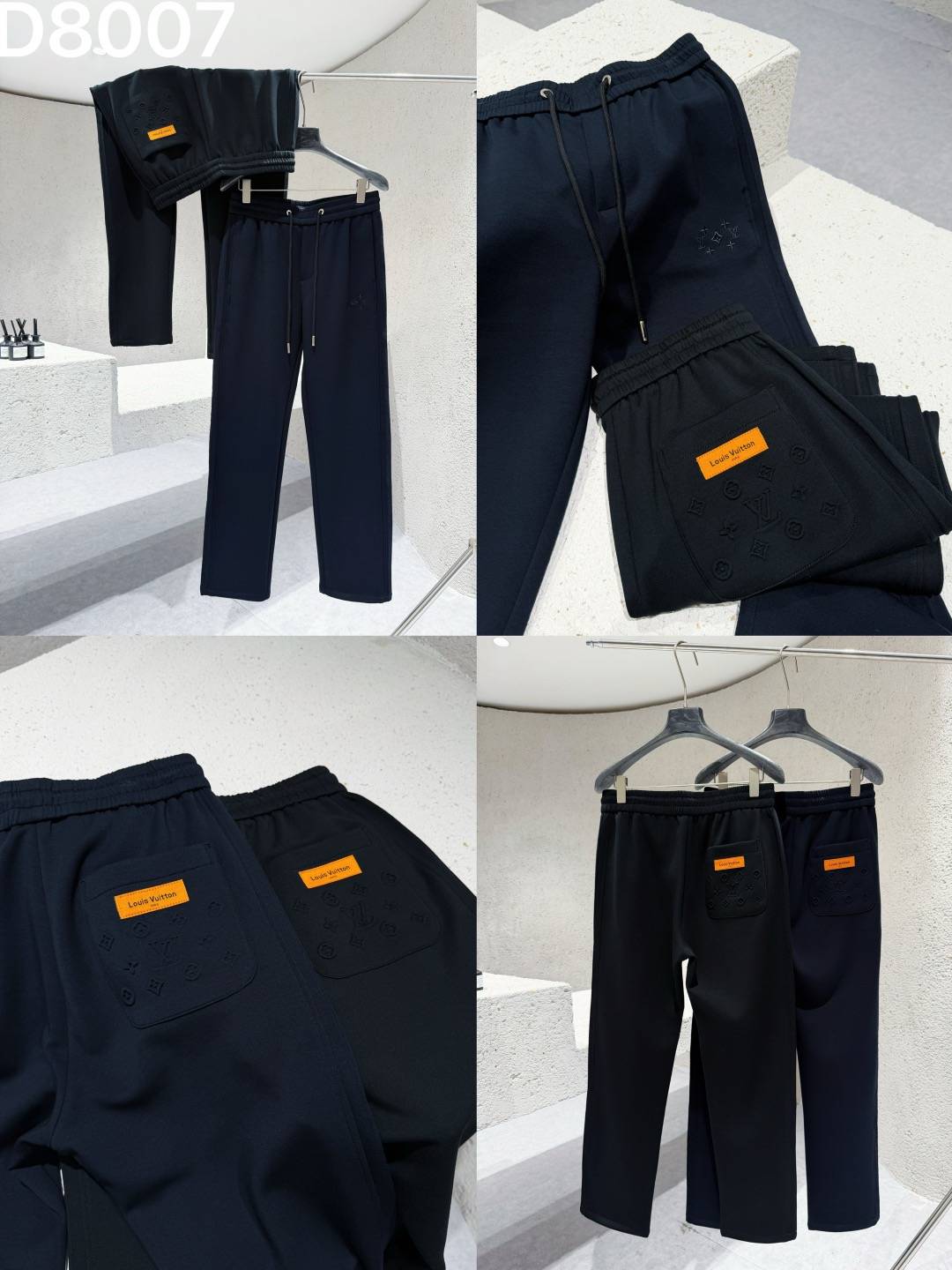 LOEWE メンズ パンツ イージーパンツ サイドライン ロゴ刺繍 ウエストゴム メタルパーツ ブラック - 画像 2