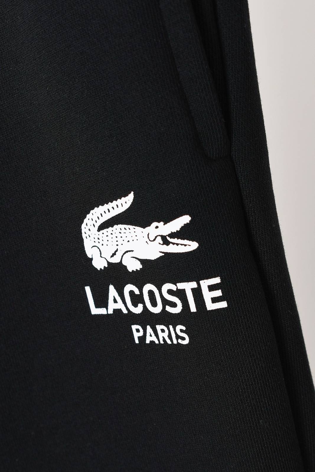 LACOSTE ラコステ メンズ パンツ ジョガーパンツ ウエストゴム ロゴ刺繍 サイドライン ストリート ブラック - 画像 5