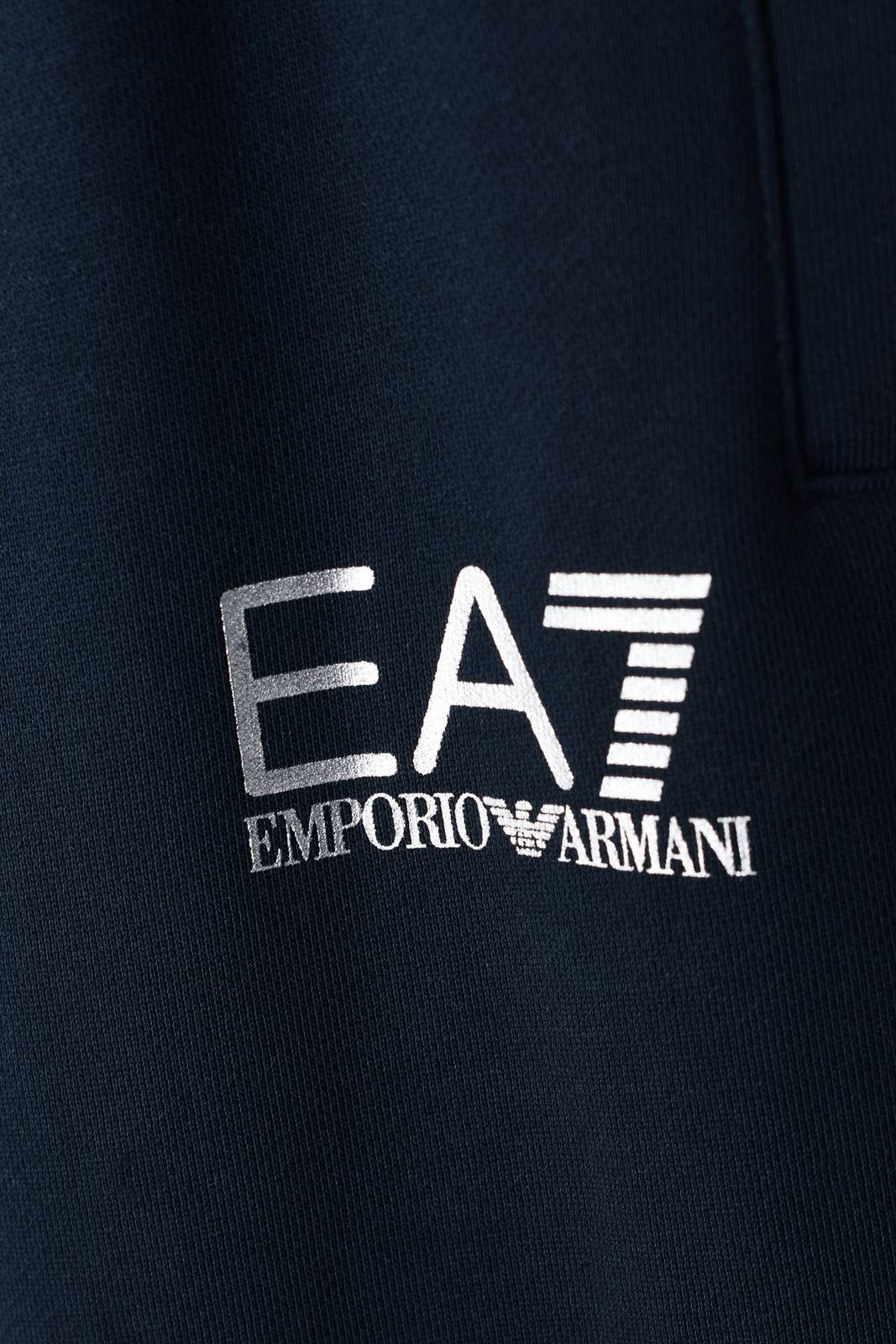 EMPORIO ARMANI メンズ イージーパンツ ワイドパンツ ウエストゴム ロゴ刺繍 サイドライン メタルパーツ ブラック - 画像 7