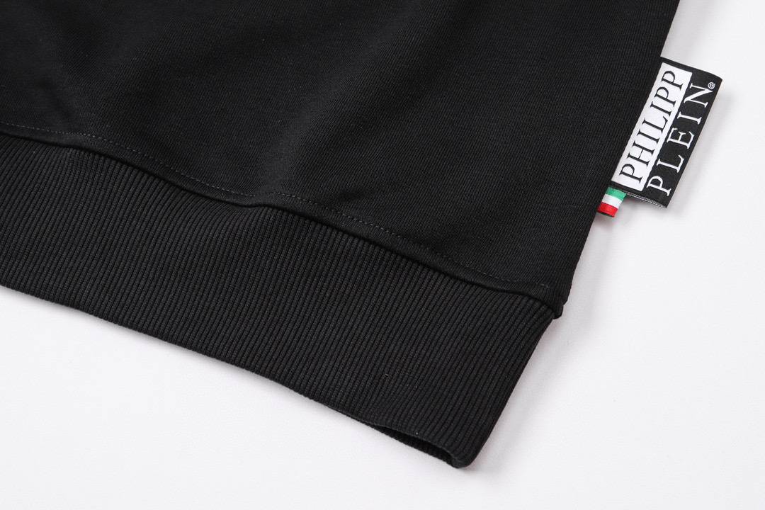 PHILIPP PLEIN フィリッププレイン メンズ パーカー プルオーバー 立体フード ロゴ刺繍 バックプリント ブラック - 画像 2