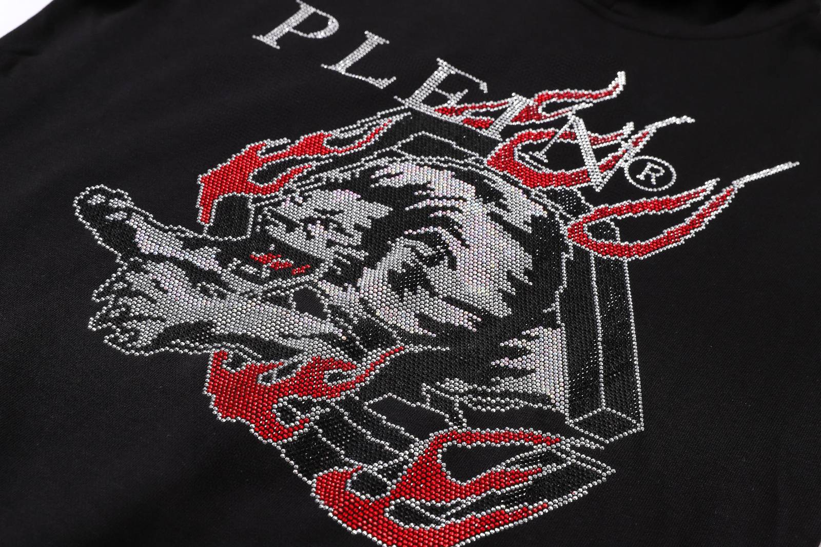 PHILIPP PLEIN フィリッププレイン メンズ パーカー プルオーバー ロゴ刺繍 フロントロゴ オーバーサイズ ストリート ブラック - 画像 6