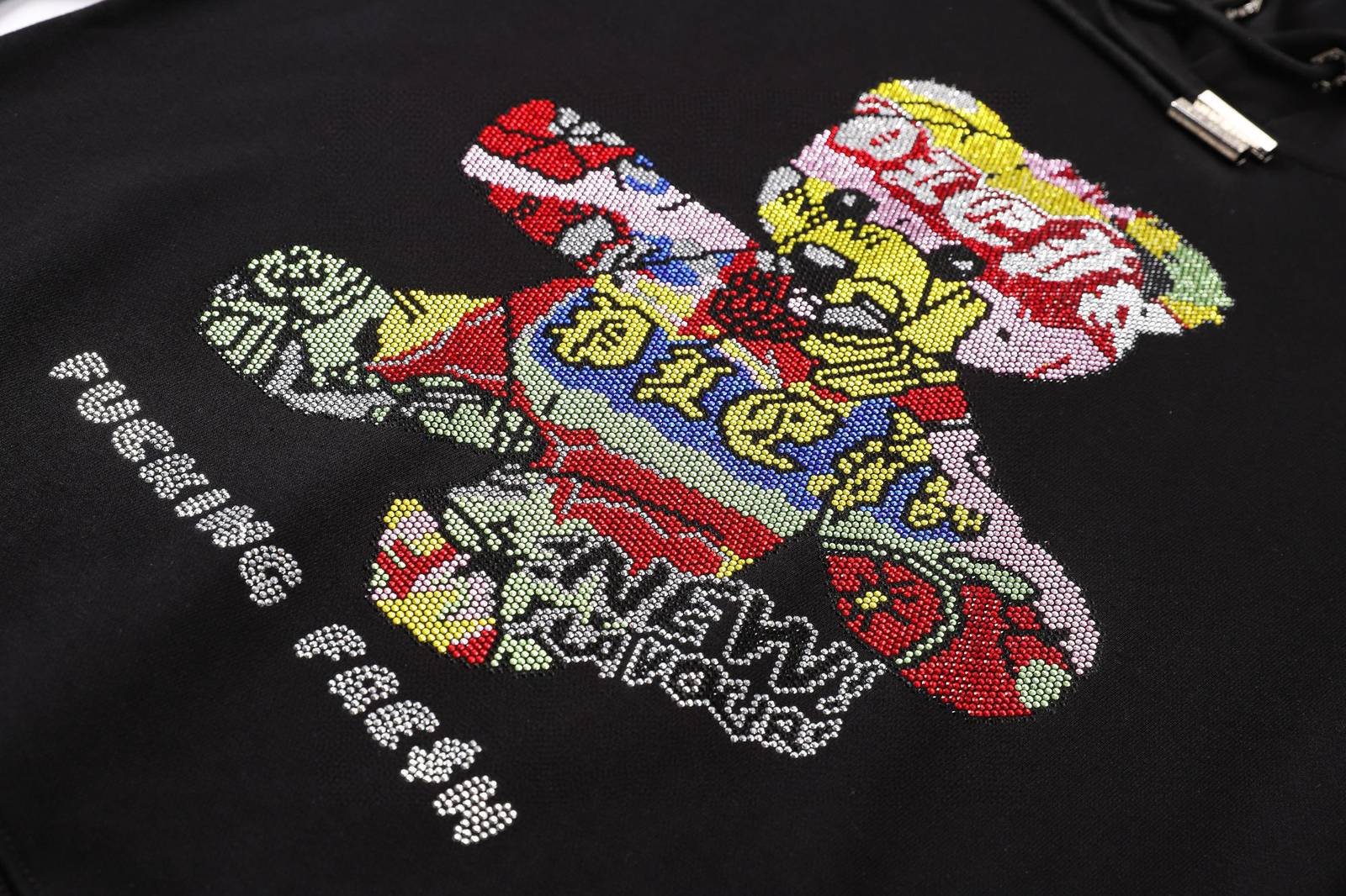 PHILIPP PLEIN フィリッププレイン メンズ パーカー プルオーバー フロントロゴ ロゴプリント オーバーサイズ ブラック - 画像 6