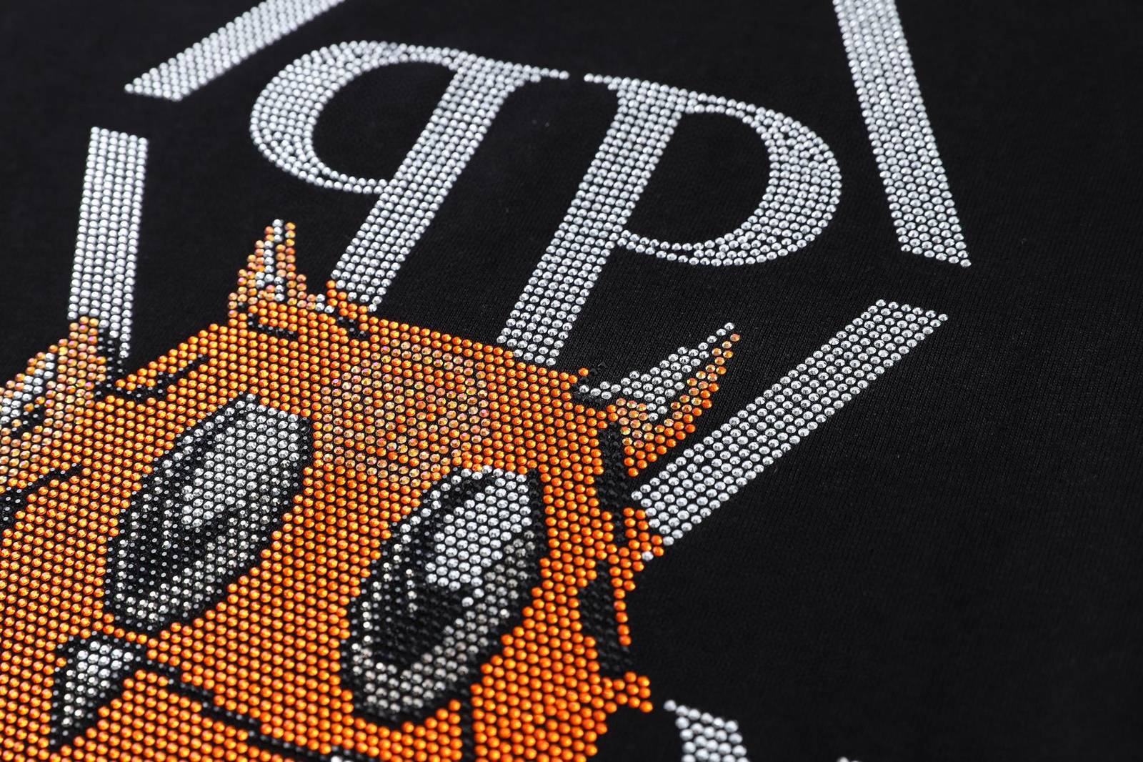 PHILIPP PLEIN フィリッププレイン メンズ パーカー プルオーバーパーカー フロントロゴ サークルロゴ ロゴ刺繍 ドローコード ヘビーウェイト ブラ - 画像 8