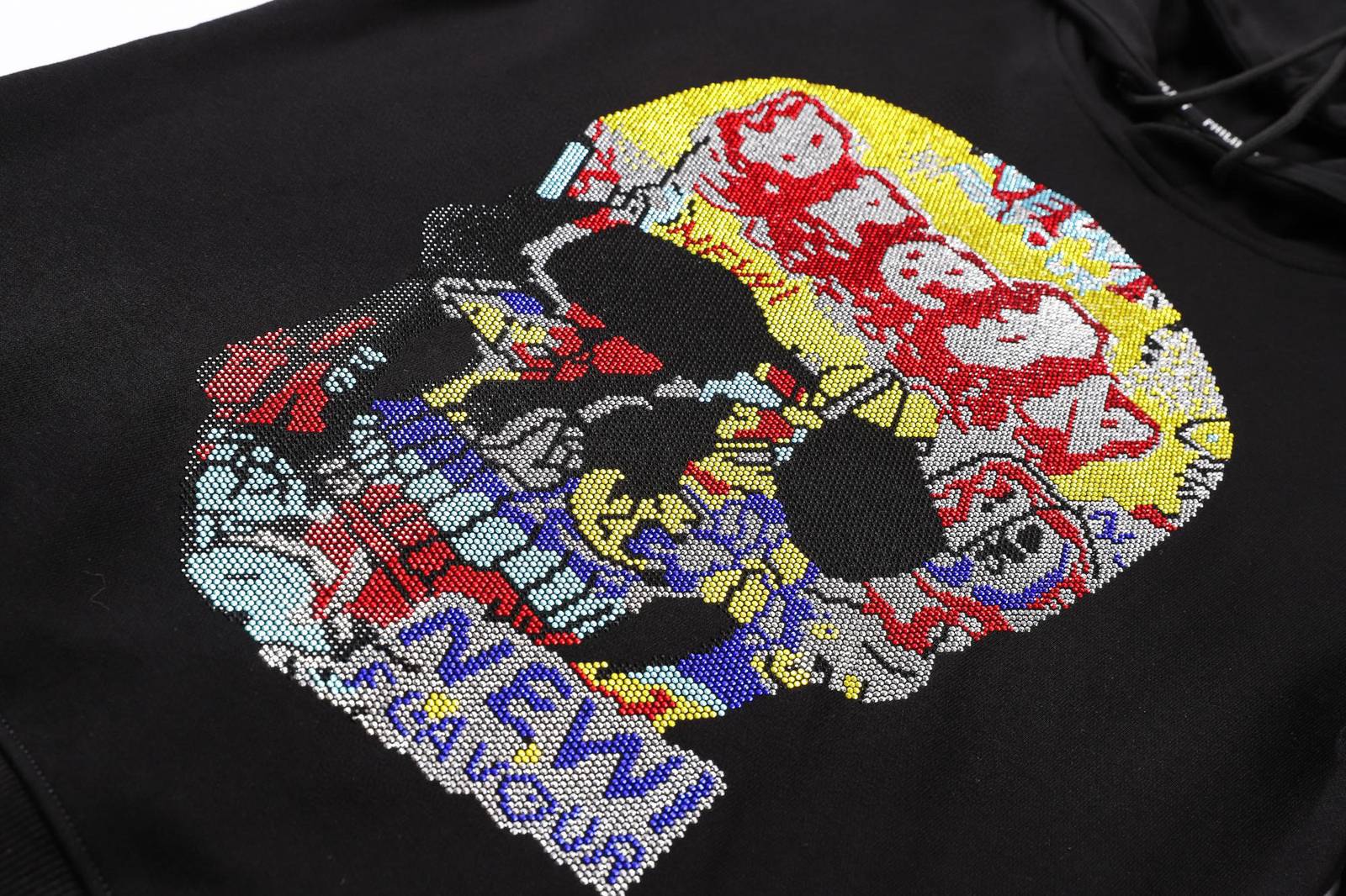 PHILIPP PLEIN フィリッププレイン メンズ パーカー プルオーバー ロゴプリント ストリート ブラック - 画像 6