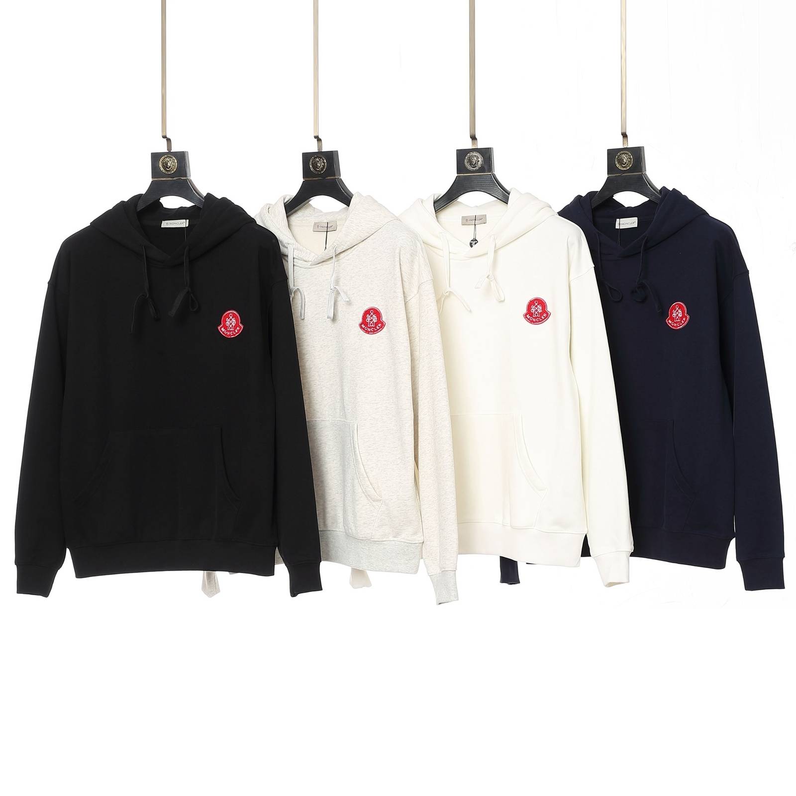 MONCLER モンクレール メンズ パーカー プルオーバー フロントロゴ ロゴプリント ストリート 秋冬 ブラック - 画像 7