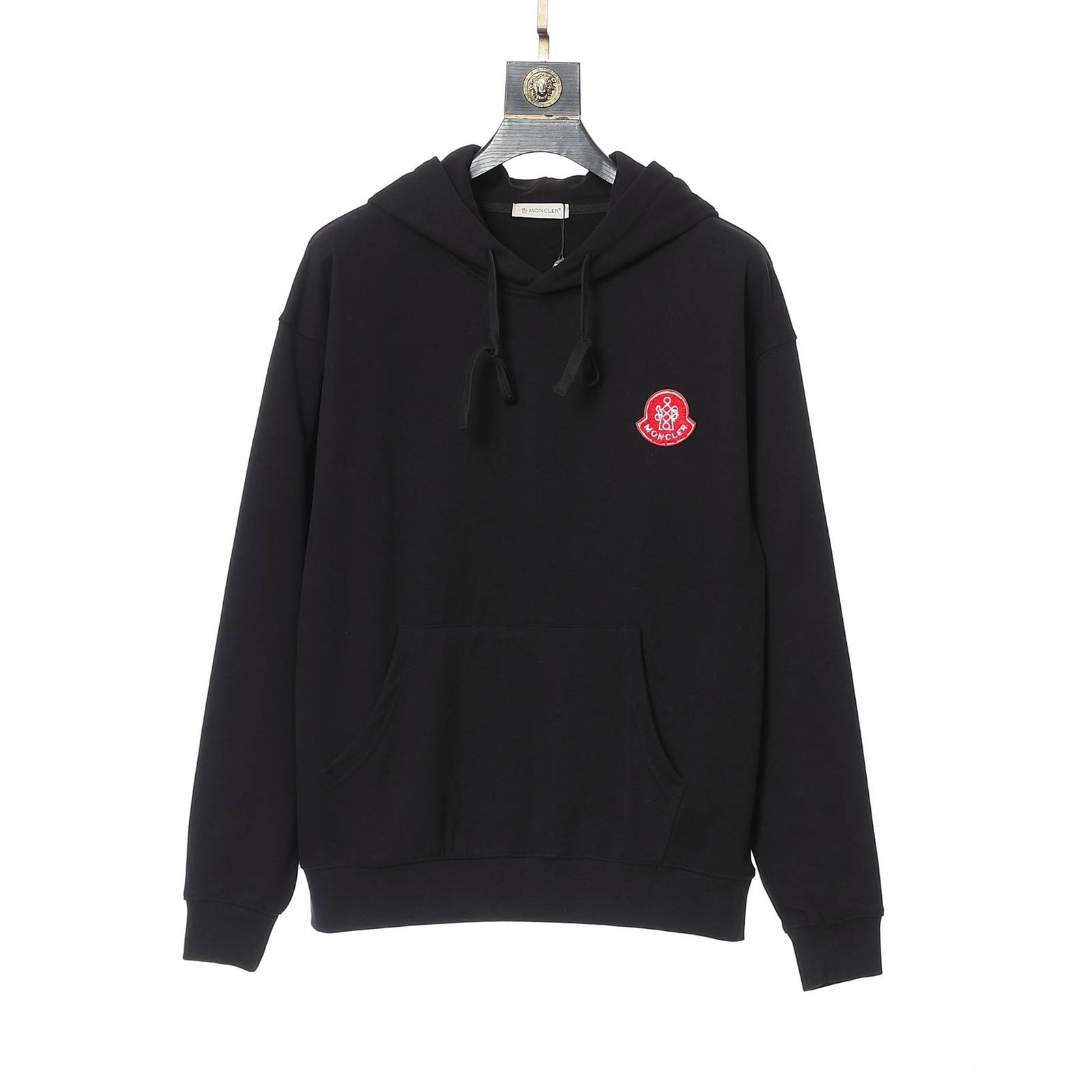 MONCLER モンクレール メンズ パーカー プルオーバー フロントロゴ ロゴプリント ストリート 秋冬 ブラック - 画像 8