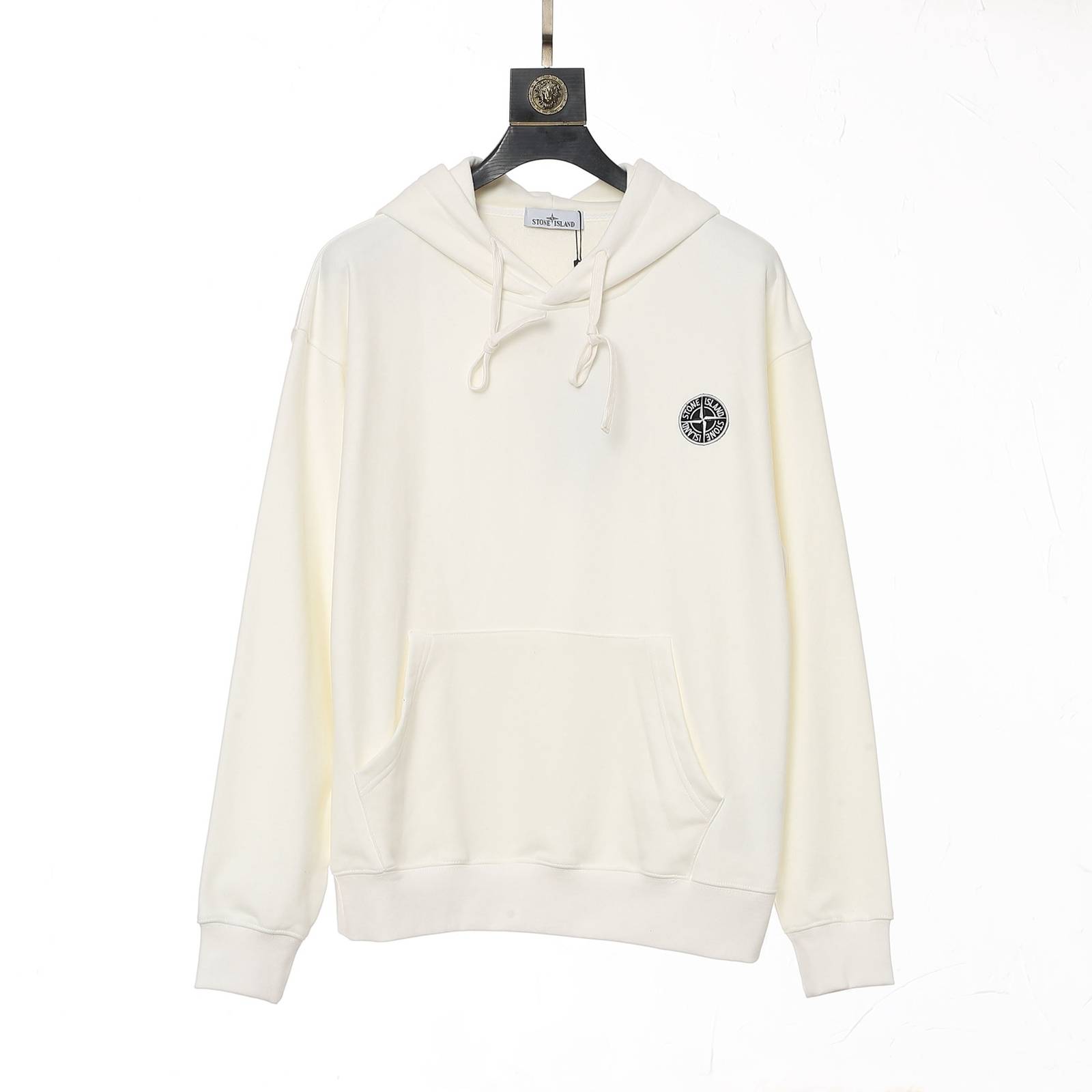 STONE ISLAND ストーンアイランド メンズ パーカー プルオーバー フード ロゴプリント オーバーサイズ 秋冬 ブラック ホワイト ネイビー - 画像 7