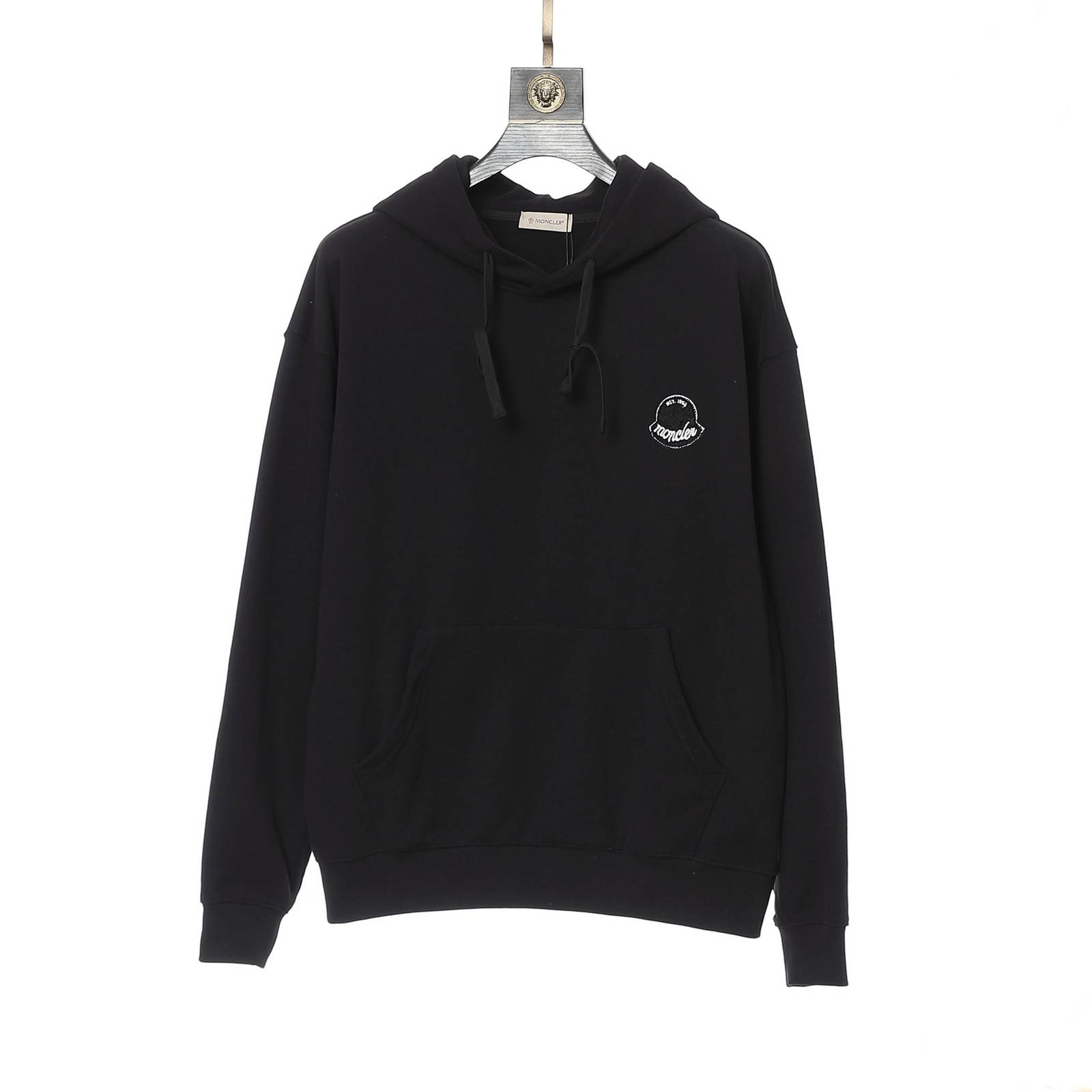 MONCLER モンクレール メンズ パーカー プルオーバー ロゴプリント 立体フード オーバーサイズ 秋冬 ブラック ホワイト グレー - 画像 5