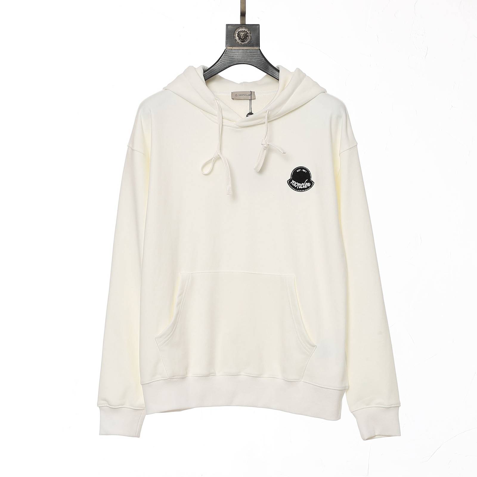 MONCLER モンクレール メンズ パーカー プルオーバー ロゴプリント 立体フード オーバーサイズ 秋冬 ブラック ホワイト グレー - 画像 7