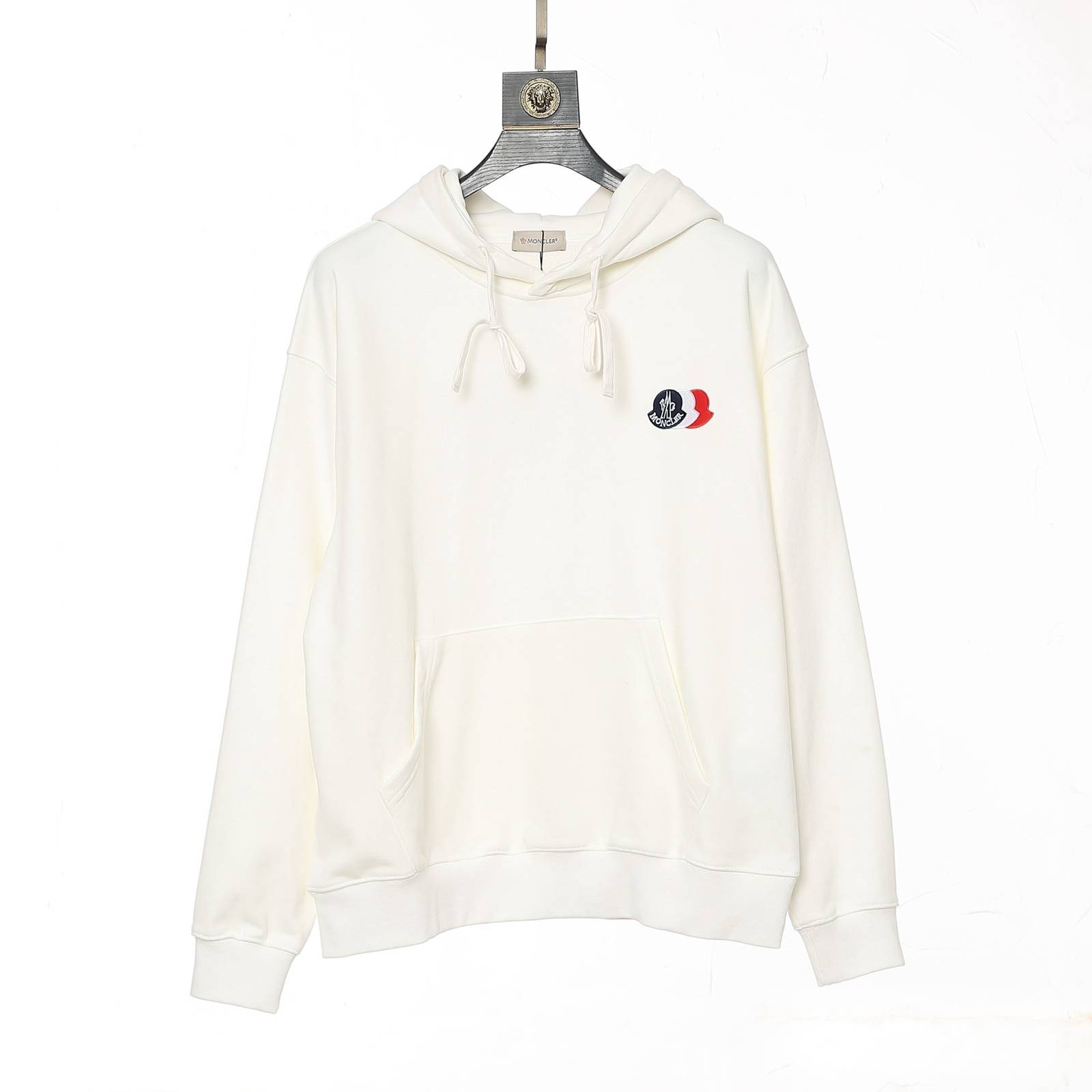 MONCLER モンクレール メンズ パーカー プルオーバー フロントロゴ ロゴ刺繍 フードの立ち上がり ブラック ホワイト