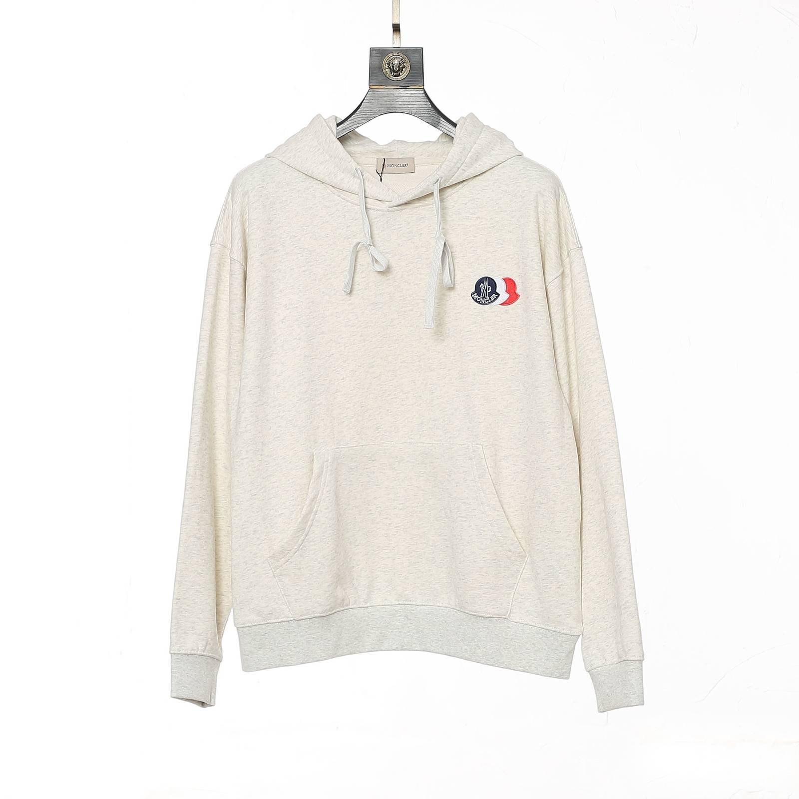 MONCLER モンクレール メンズ パーカー プルオーバー フロントロゴ ロゴ刺繍 フードの立ち上がり ブラック ホワイト - 画像 9