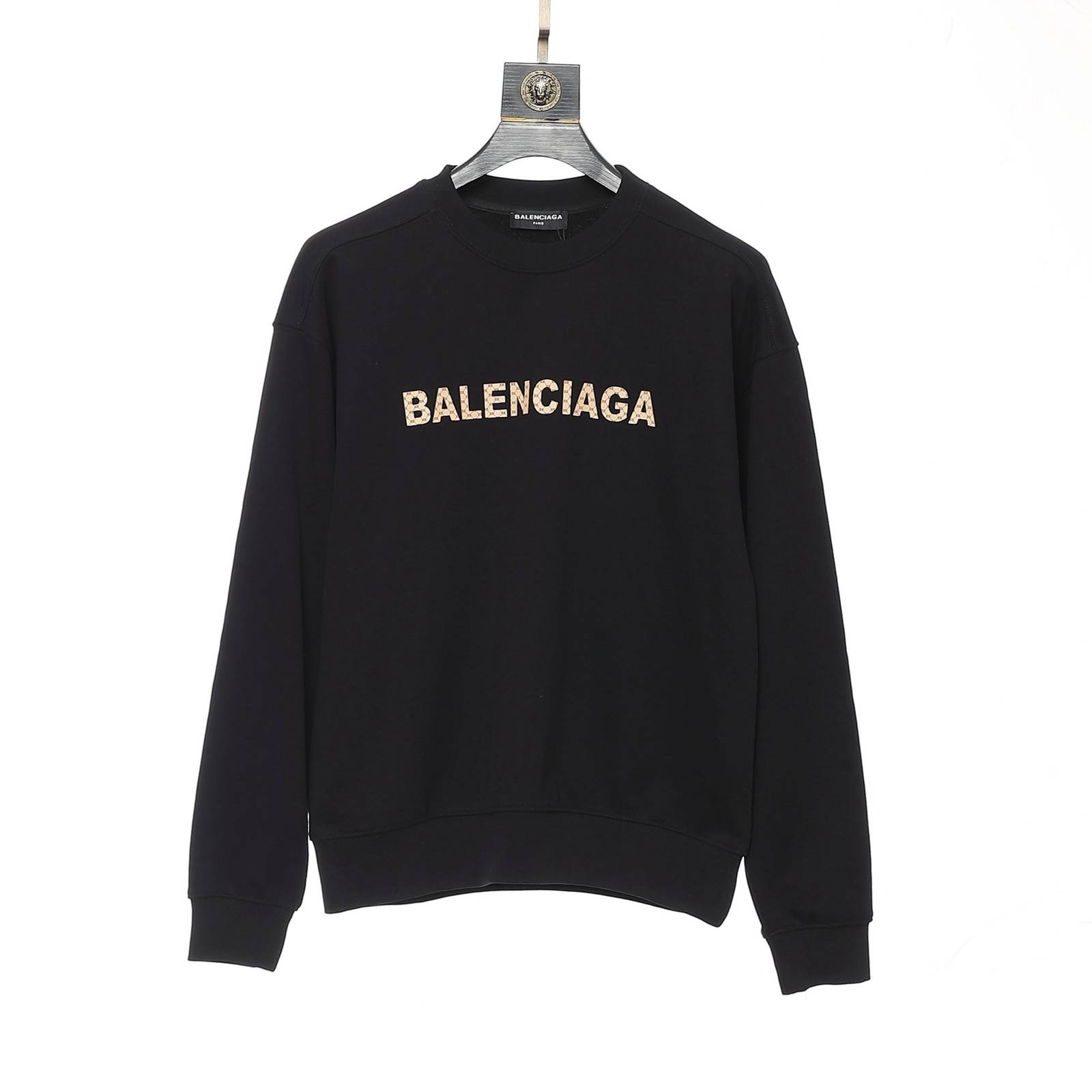BALENCIAGA バレンシアガ メンズ パーカー プルオーバー フロントロゴ ロゴプリント オーバーサイズ 秋冬 ブラック ホワイト - 画像 6