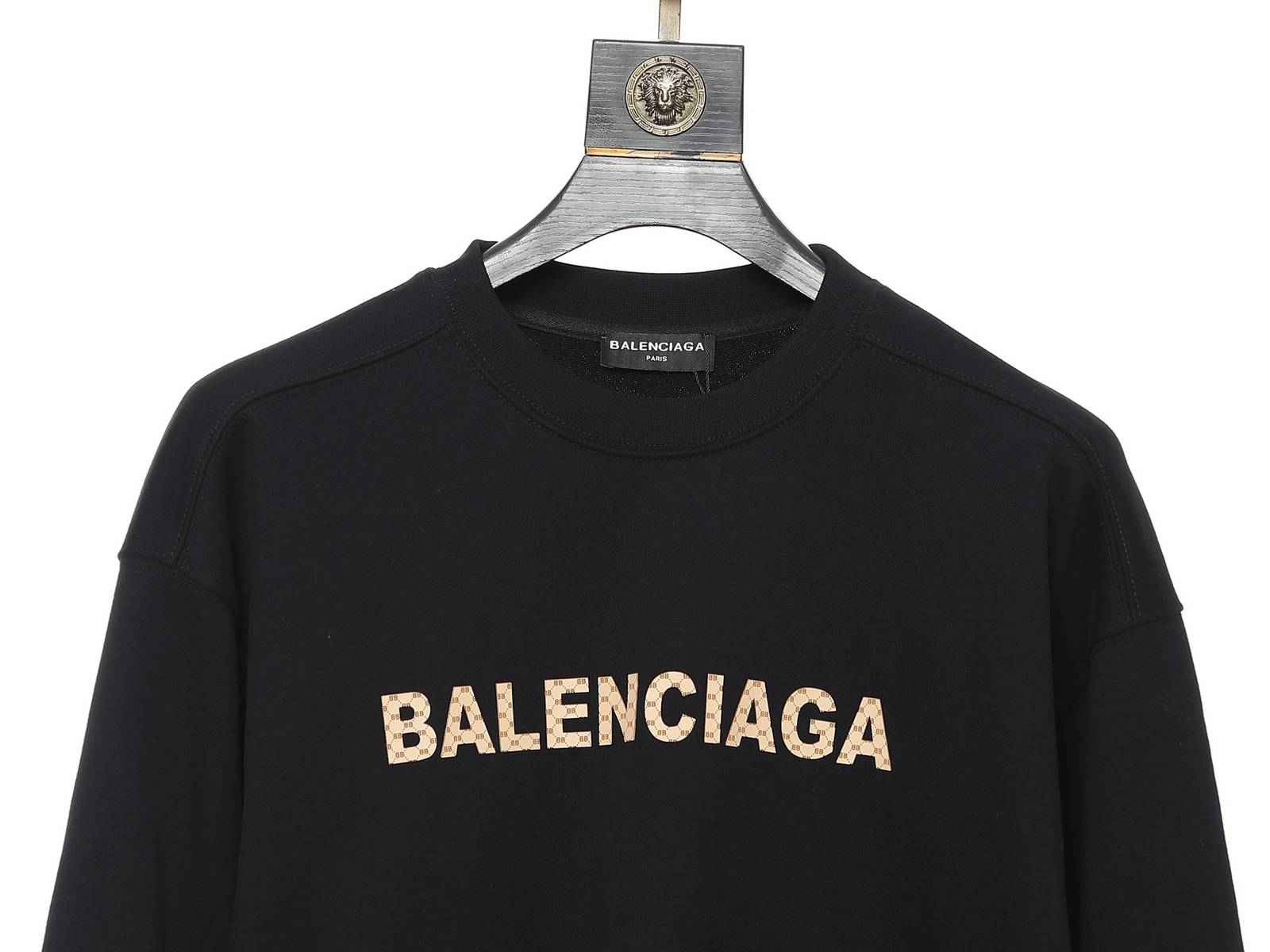 BALENCIAGA バレンシアガ メンズ パーカー プルオーバー フロントロゴ ロゴプリント オーバーサイズ 秋冬 ブラック ホワイト - 画像 7