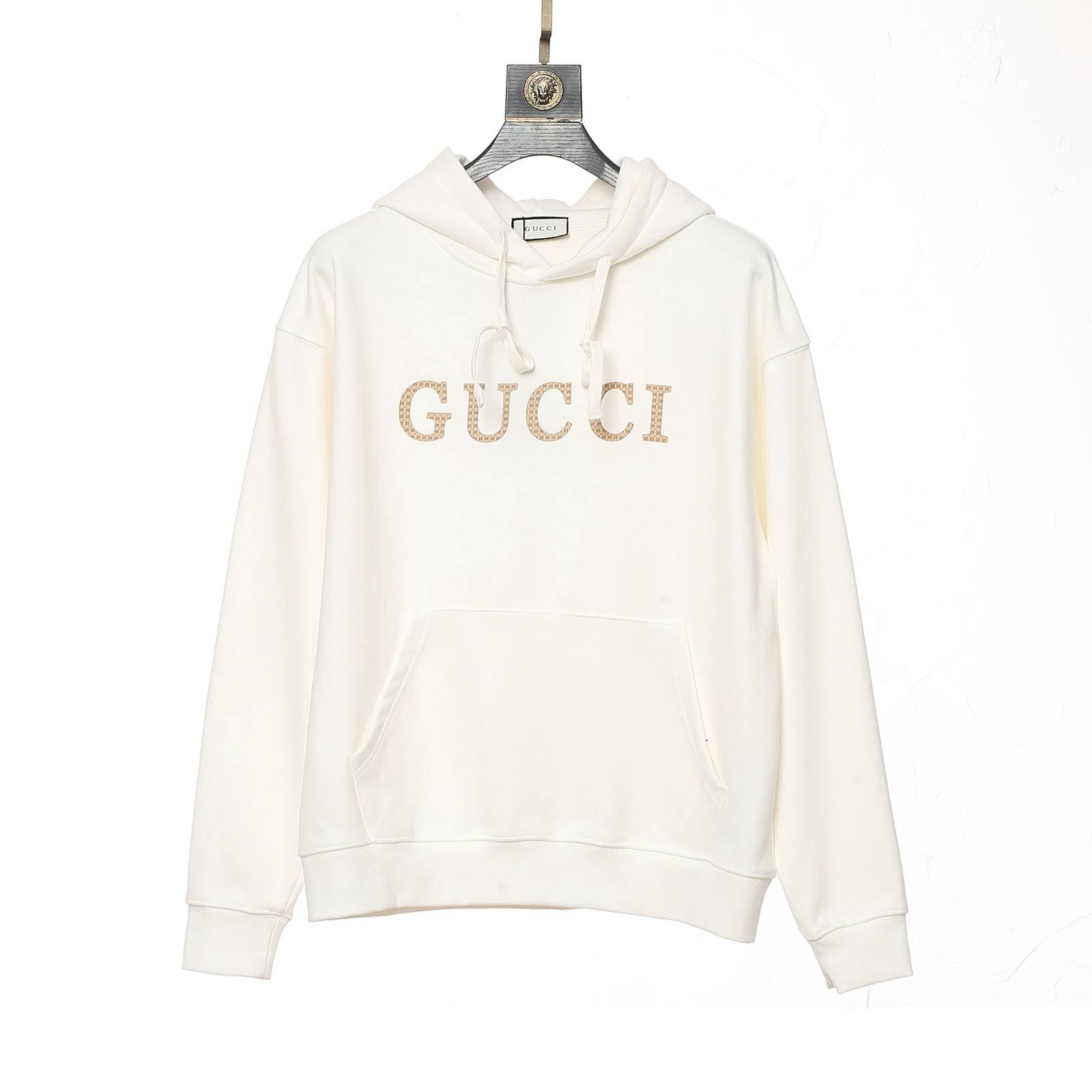 GUCCI メンズ パーカー プルオーバーパーカー ロゴプリント フードの立ち上がりが美しい ストリート ブラック ホワイト グレー