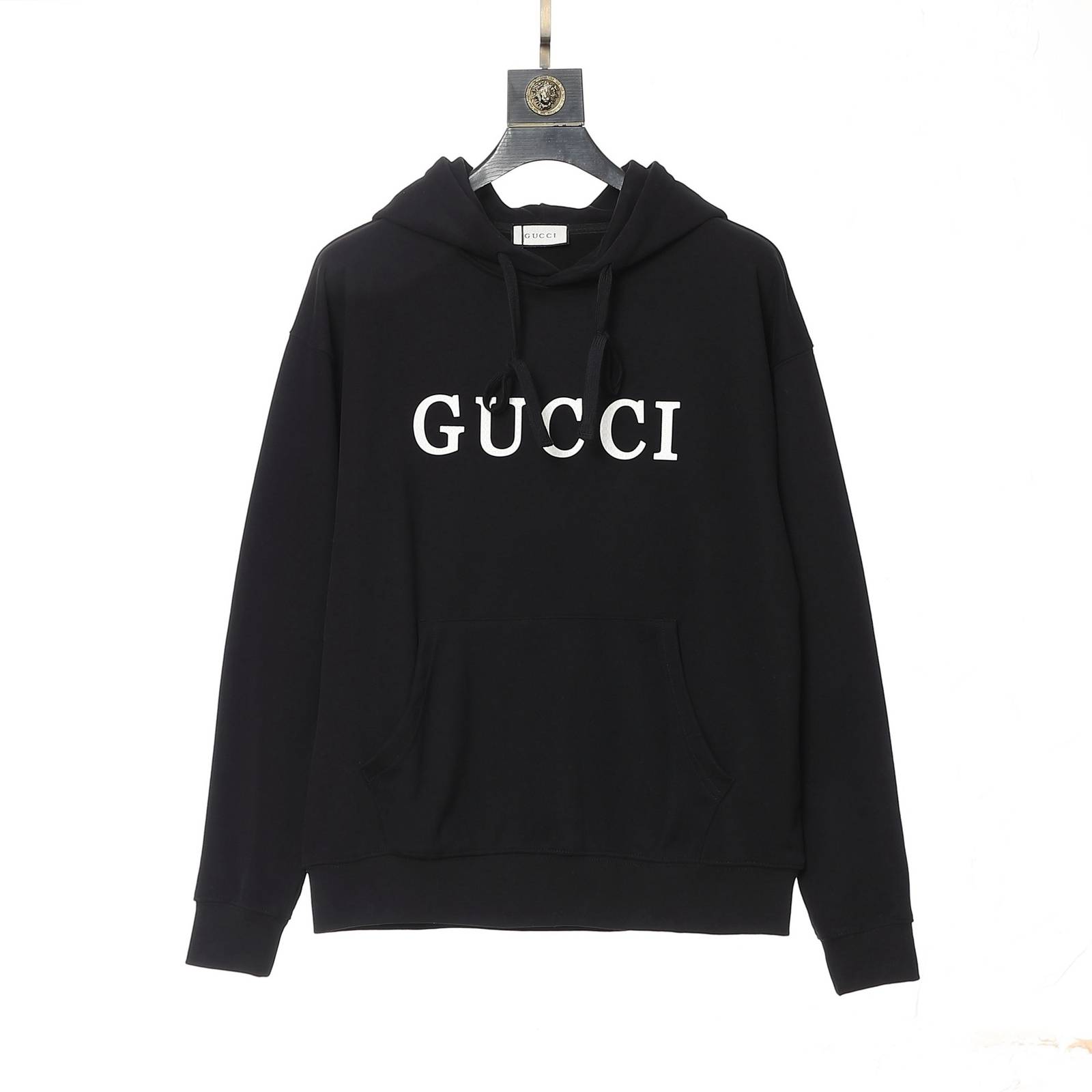 GUCCI メンズ パーカー プルオーバーパーカー ロゴプリント フードの立ち上がりが美しい ストリート ブラック ホワイト グレー - 画像 5