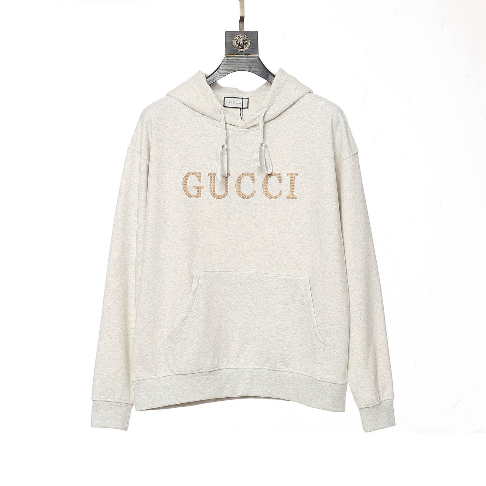 GUCCI メンズ パーカー プルオーバーパーカー ロゴプリント フードの立ち上がりが美しい ストリート ブラック ホワイト グレー - 画像 7