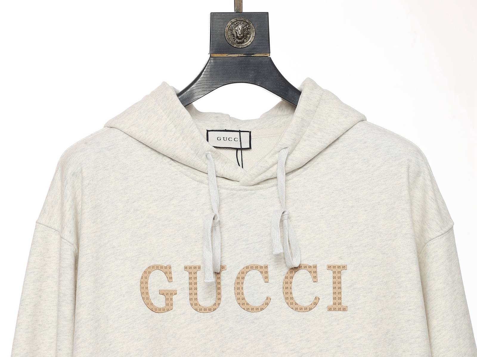 GUCCI メンズ パーカー プルオーバーパーカー ロゴプリント フードの立ち上がりが美しい ストリート ブラック ホワイト グレー - 画像 8