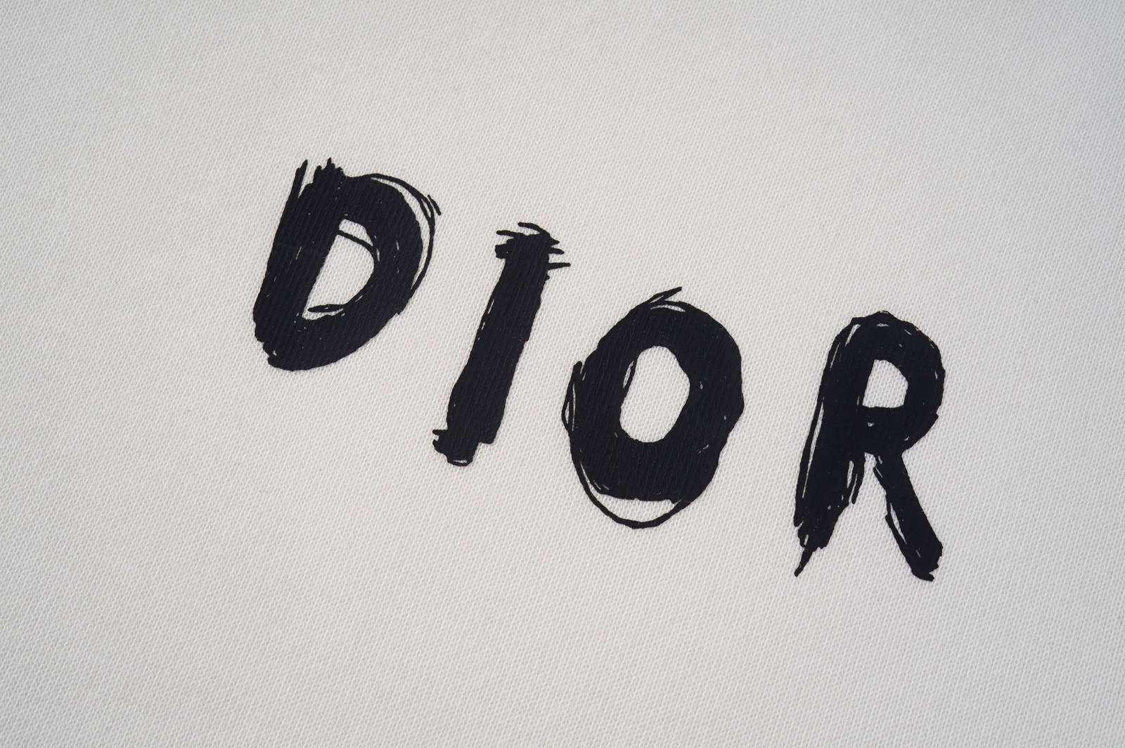 DIOR メンズ パーカー プルオーバー ロゴプリント フードの立ち上がり オーバーサイズ ブラック - 画像 3