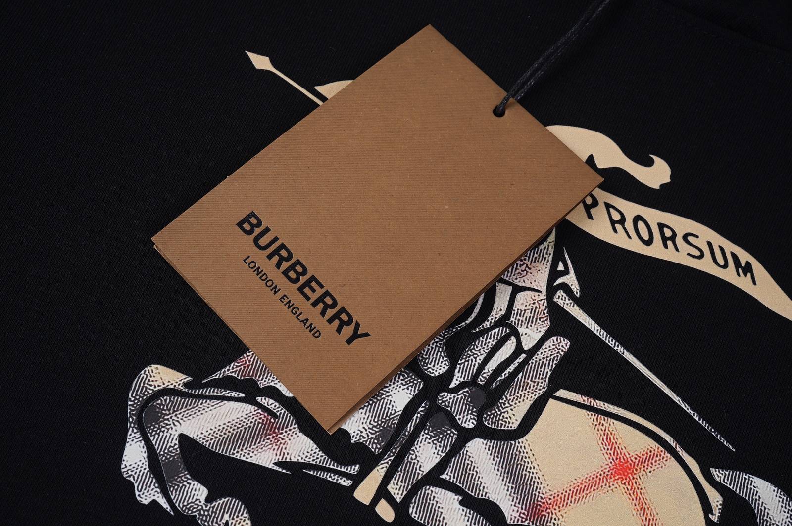 BURBERRY バーバリー メンズ パーカー プルオーバー フロントロゴ オーバーサイズ ストリート ブラック - 画像 2