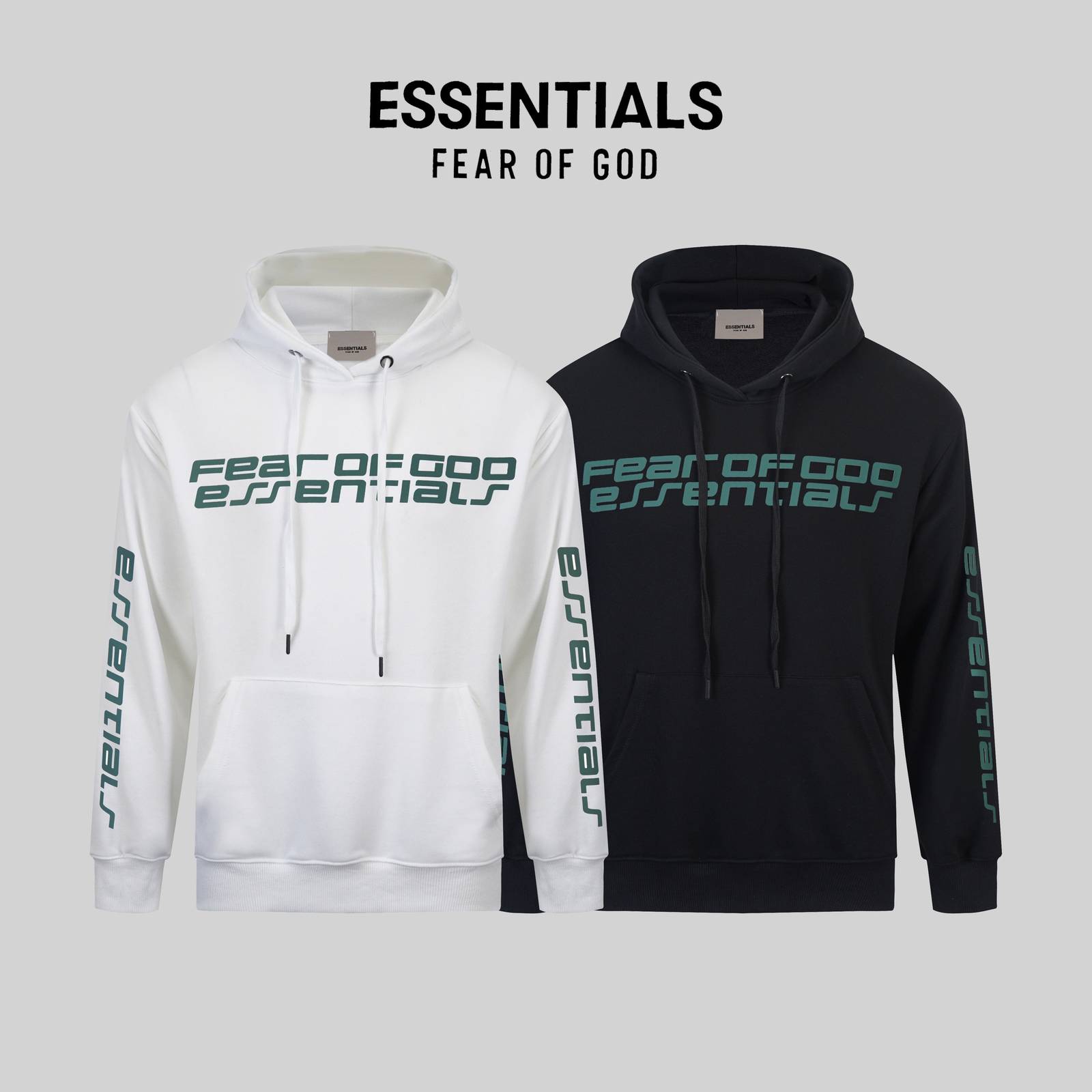 ESSENTIALS エッセンシャルズ メンズ パーカー プルオーバー フロントロゴ ロゴプリント オーバーサイズ 秋冬 ブラック