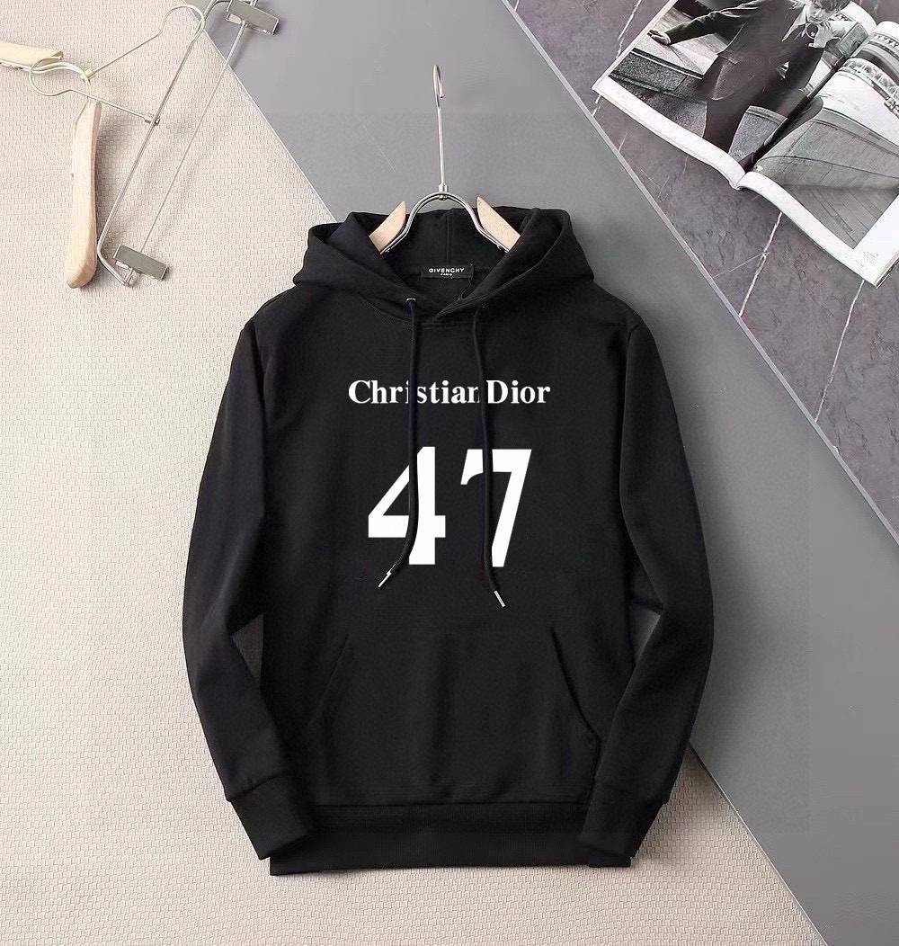 Dior ディオール メンズ パーカー プルオーバー ロゴプリント 立体フード メンズ ブラック