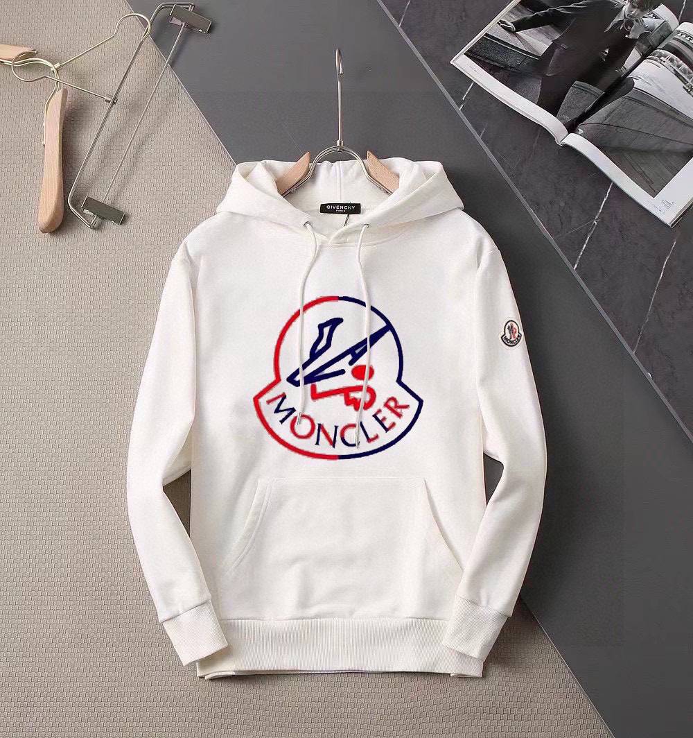 MONCLER モンクレール メンズ パーカー プルオーバー ロゴプリント オーバーサイズ ストリート ブラック - 画像 9