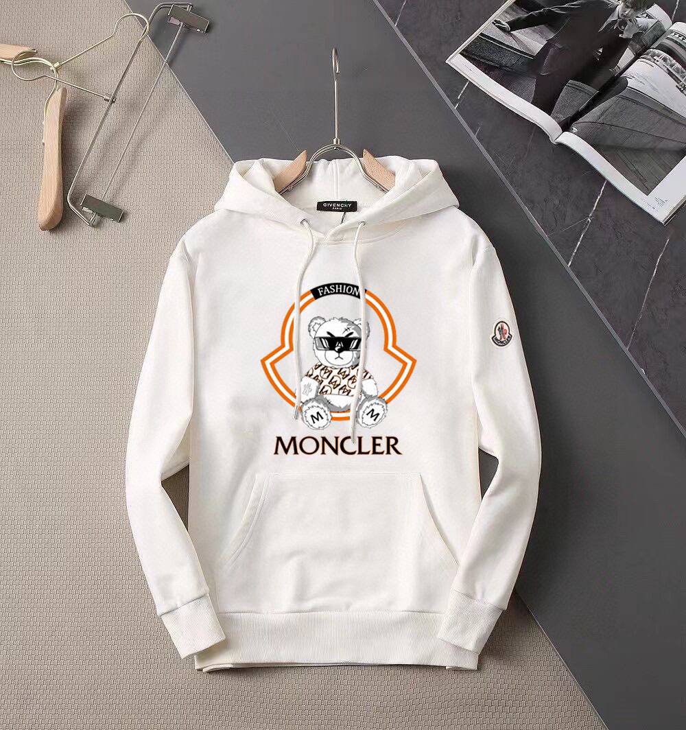 MONCLER モンクレール メンズ パーカー プルオーバー フードの立ち上がりが美しい ロゴプリント フロントロゴ オーバーサイズ ブラック