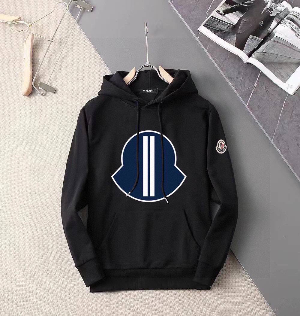 MONCLER モンクレール メンズ パーカー プルオーバー ロゴプリント 立体フード オーバーサイズ 秋冬 ブラック - 画像 9