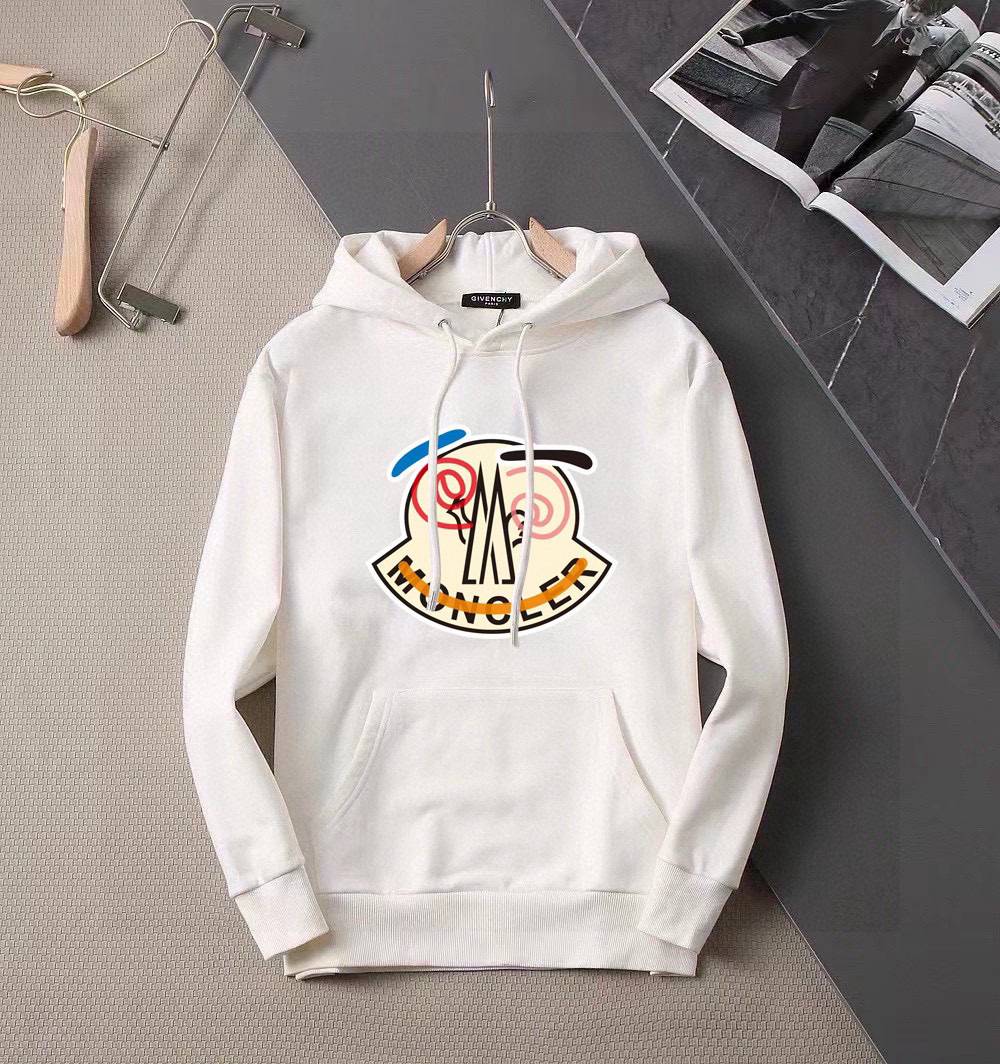 MONCLER モンクレール メンズ パーカー プルオーバー フードの立ち上がりが美しい オーバーサイズ ロゴプリント ブラック - 画像 9