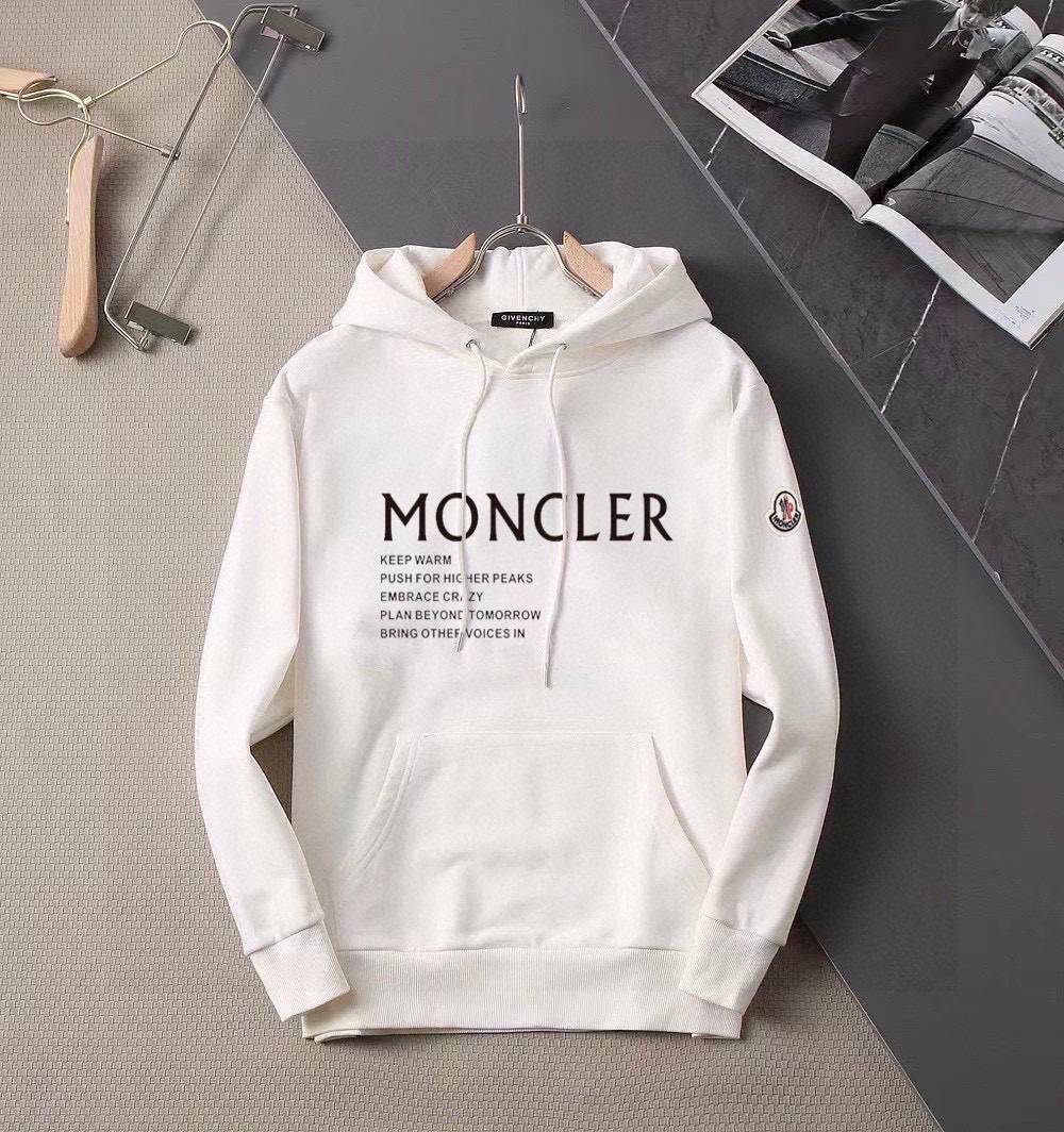 MONCLER モンクレール メンズ パーカー プルオーバー ロゴプリント オーバーサイズ フードの立ち上がりが美しい ブラック - 画像 9