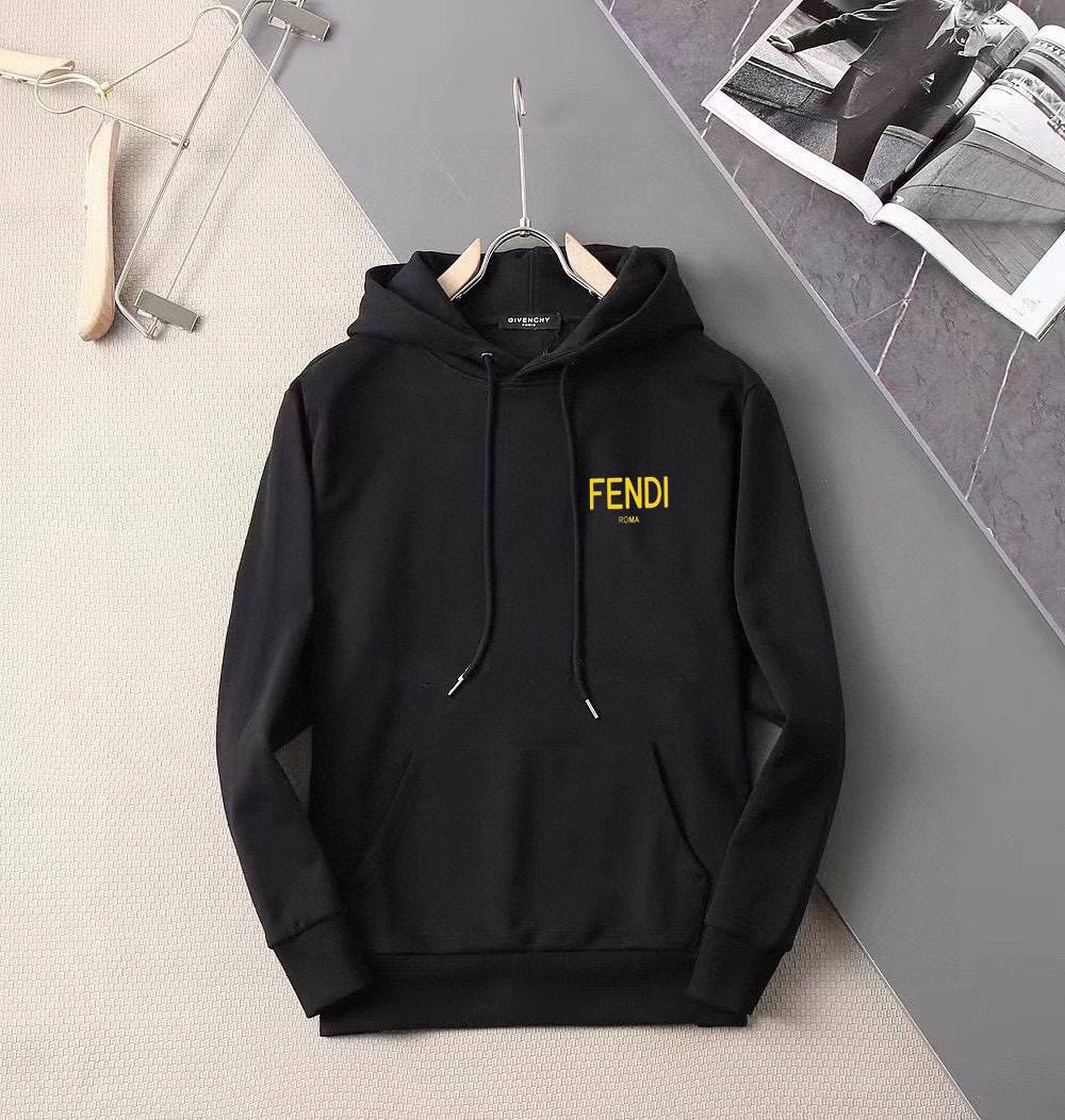 FENDI フェンディ メンズ パーカー プルオーバーパーカー ロゴプリント フロントロゴ オーバーサイズ ブラック