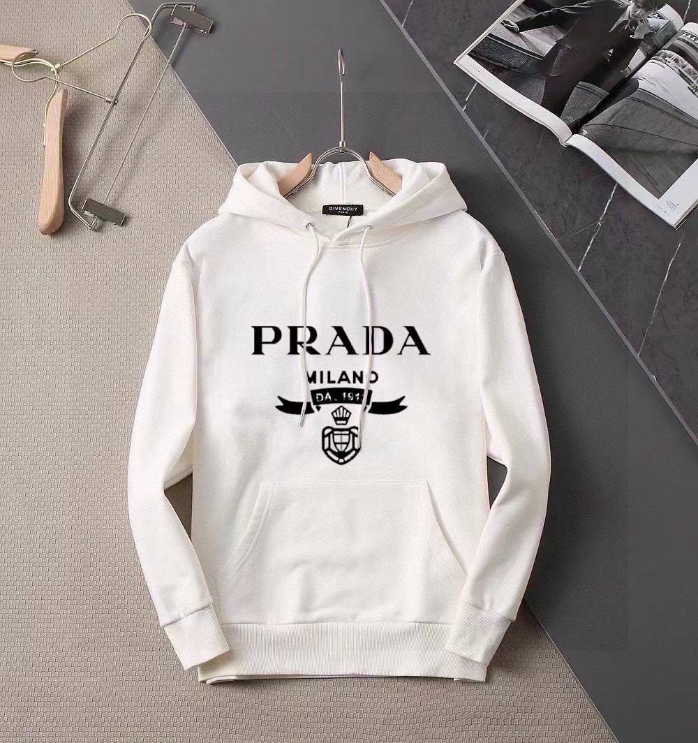 PRADA プラダ メンズ パーカー プルオーバー フロントロゴプリント オーバーサイズ メンズ ブラック