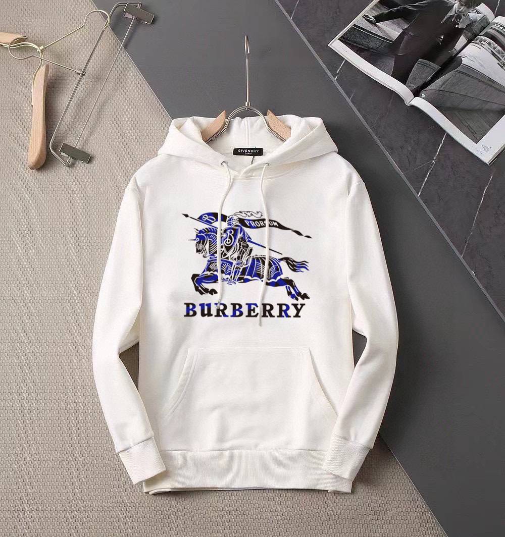 BURBERRY バーバリー メンズ パーカー プルオーバー フードの立ち上がりが美しい ロゴプリント オーバーサイズ ブラック - 画像 9