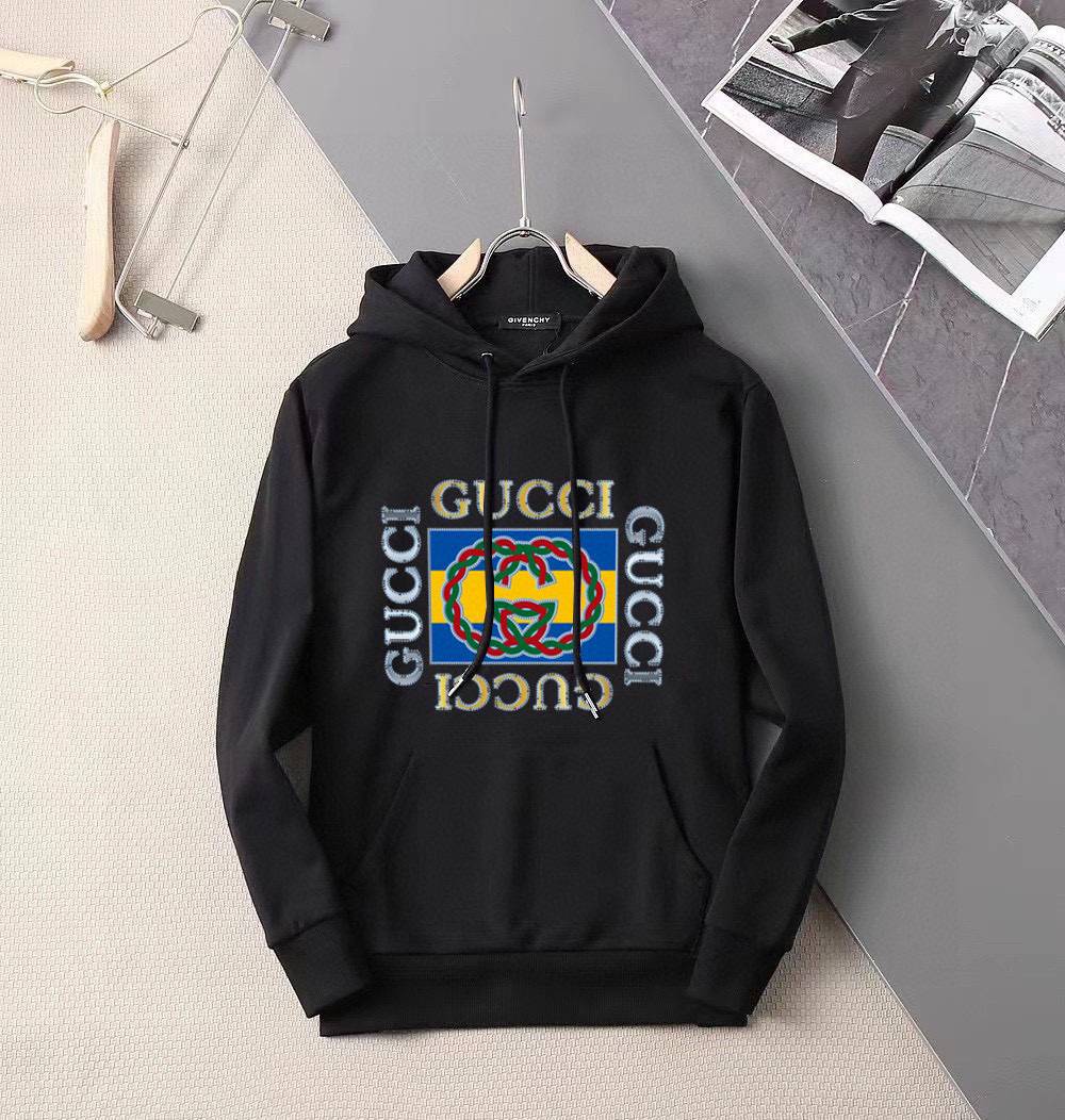 GUCCI グッチ メンズ パーカー プルオーバー フロントロゴプリント オーバーサイズ ブラック - 画像 9