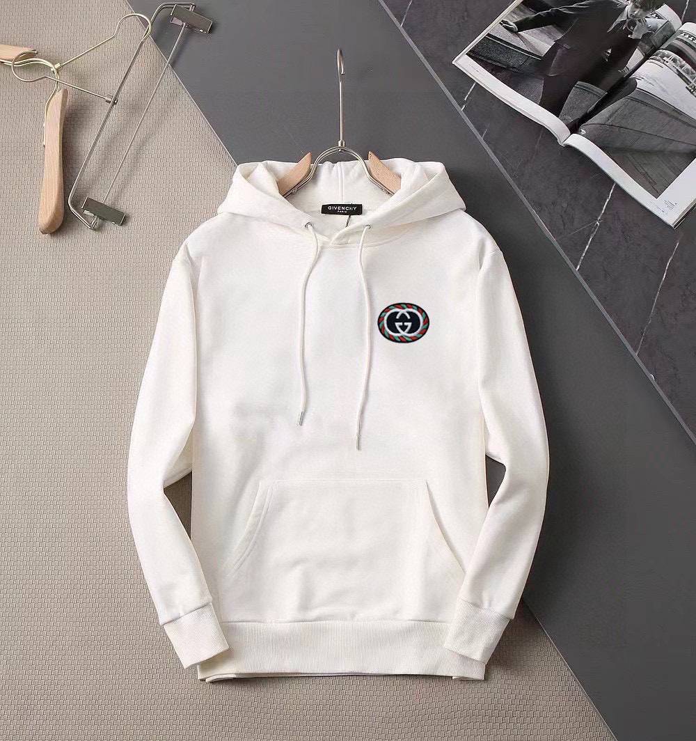 GUCCI グッチ メンズ パーカー プルオーバーパーカー フードの立ち上がりが美しい オーバーサイズ ロゴプリント ブラック ホワイト