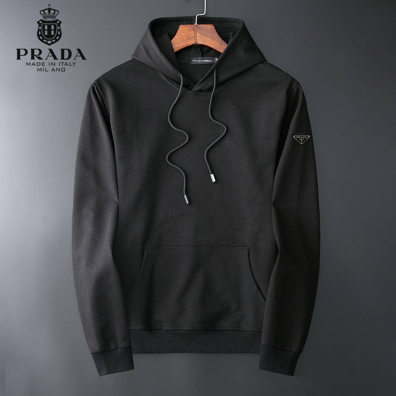 PRADA プラダ メンズ パーカー プルオーバー フード付き ロゴ刺繍 フロントロゴ メンズ オーバーサイズ ホワイト - 画像 12