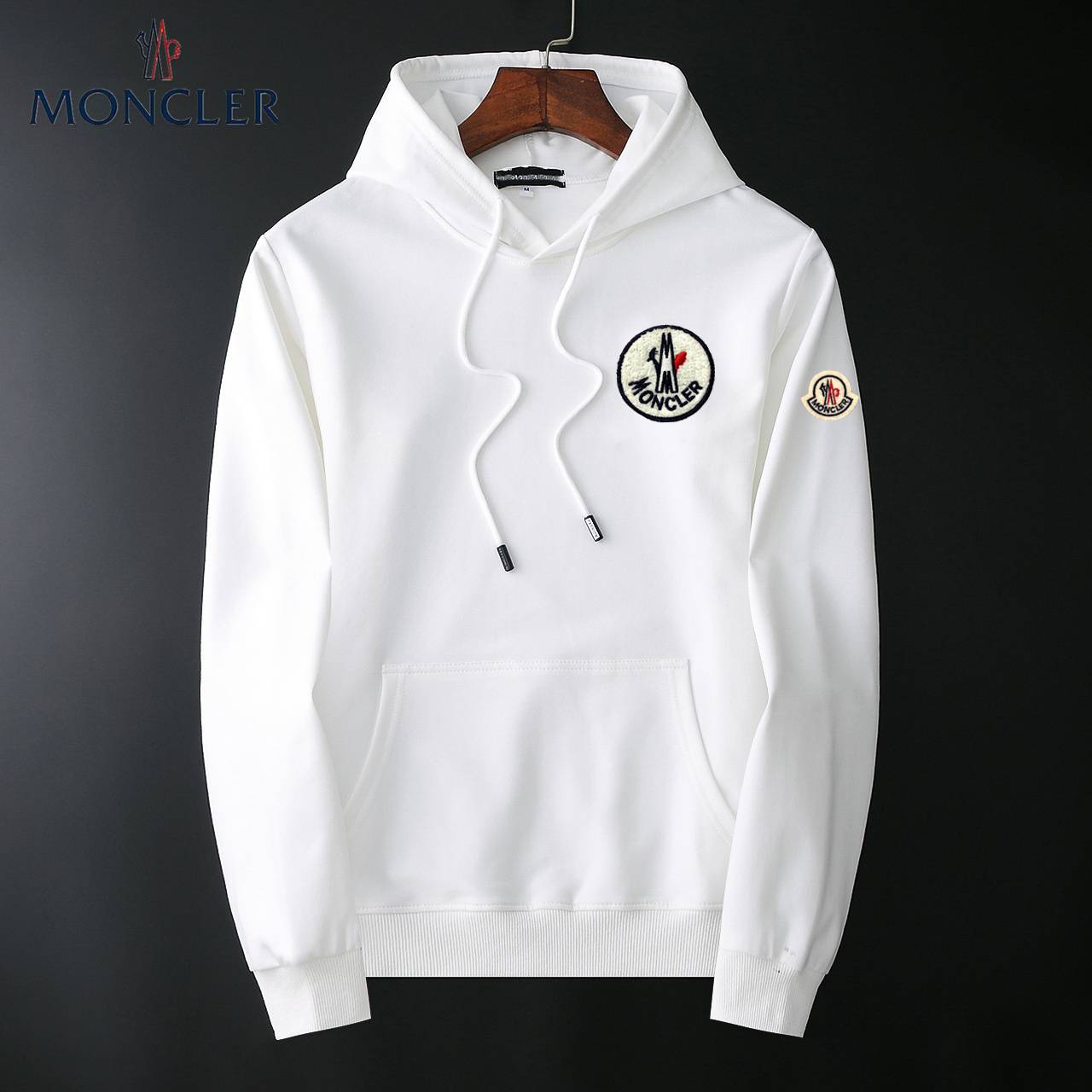 MONCLER モンクレール メンズ パーカー プルオーバー フード付き ロゴプリント オーバーサイズ ブラック - 画像 11