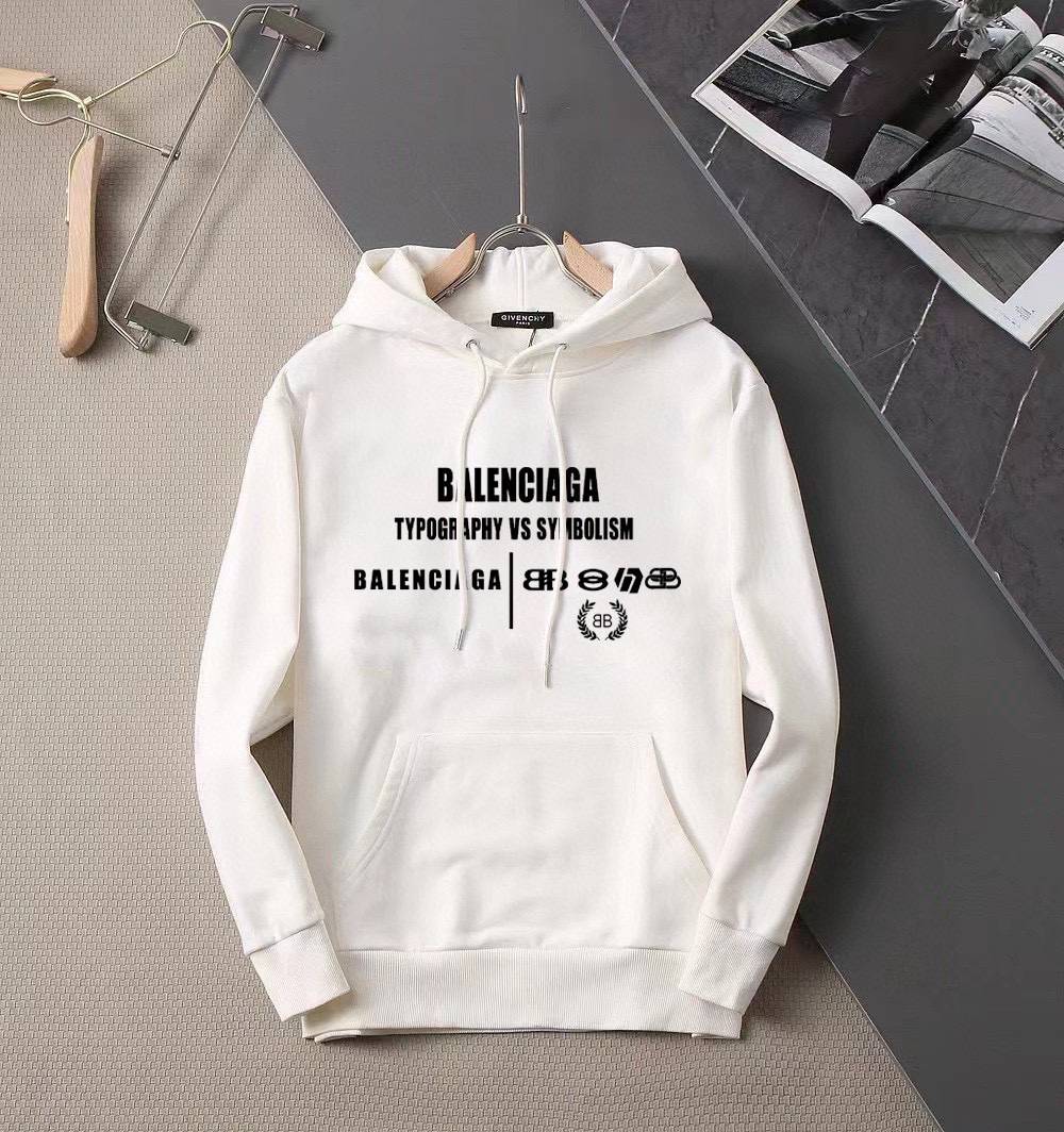 BALENCIAGA バレンシアガ メンズ パーカー プルオーバー フロントロゴプリント オーバーサイズ ドロップショルダー ブラック - 画像 9