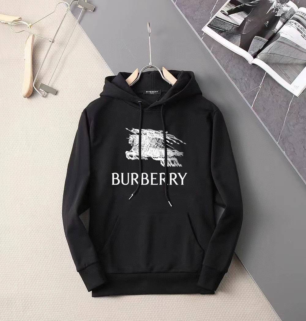 BURBERRY バーバリー メンズ パーカー プルオーバー フロントロゴ オーバーサイズ ストリート ブラック