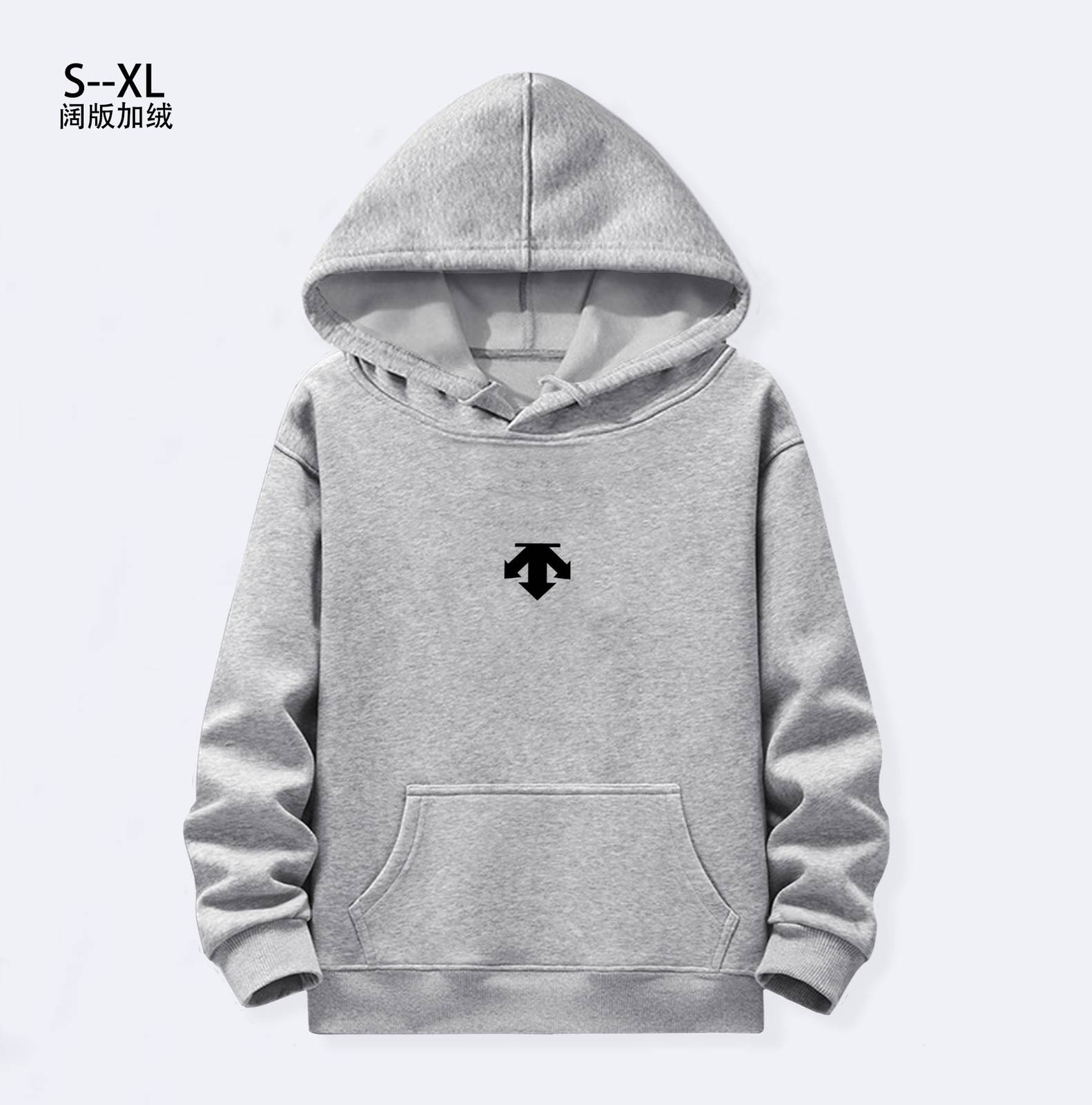 DESCENTE ディセンタ メンズ パーカー プルオーバー フードの立ち上がりが美しい オーバーサイズ ストリート ブラック - 画像 2