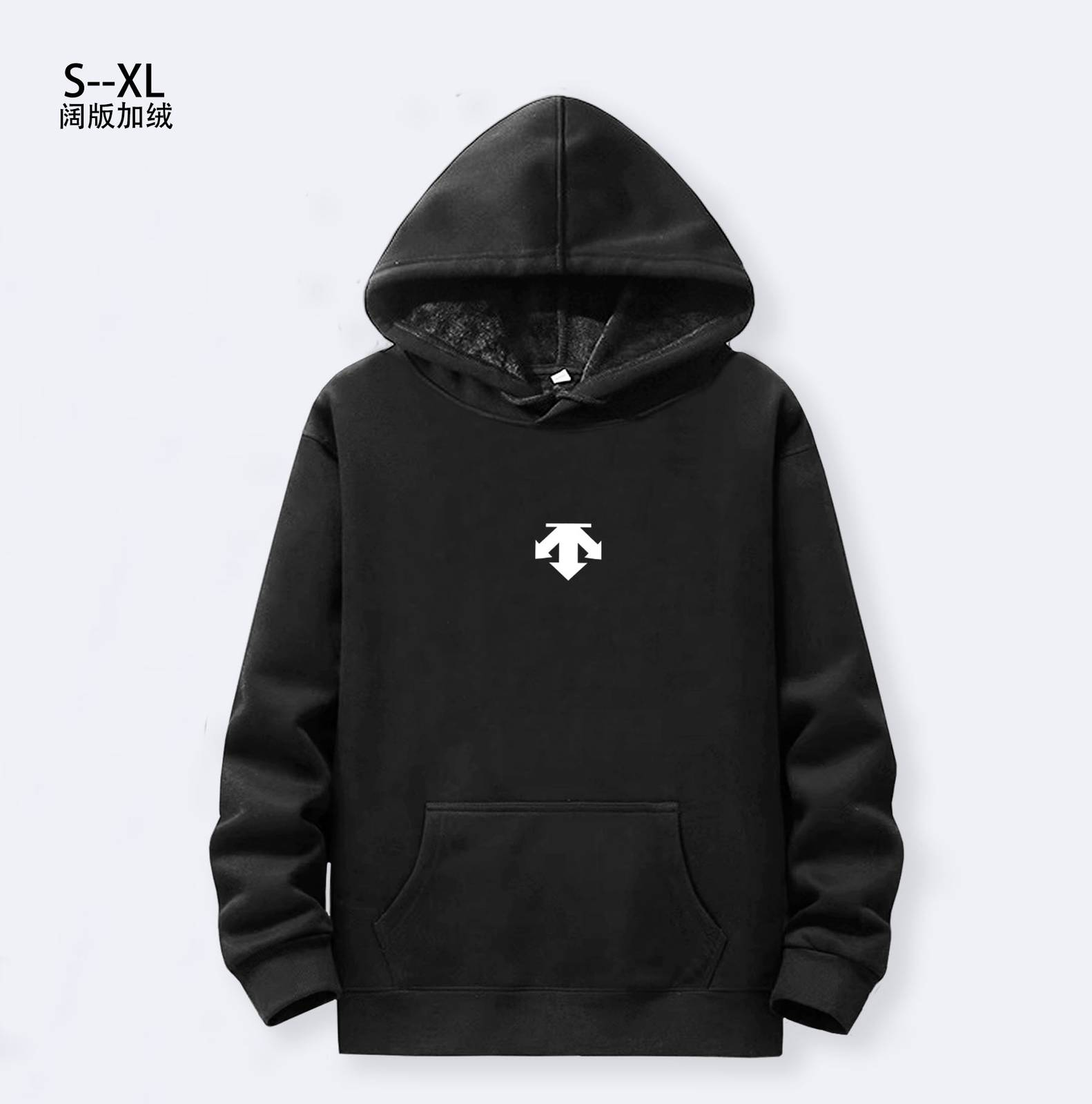 DESCENTE ディセンタ メンズ パーカー プルオーバー フードの立ち上がりが美しい オーバーサイズ ストリート ブラック - 画像 3