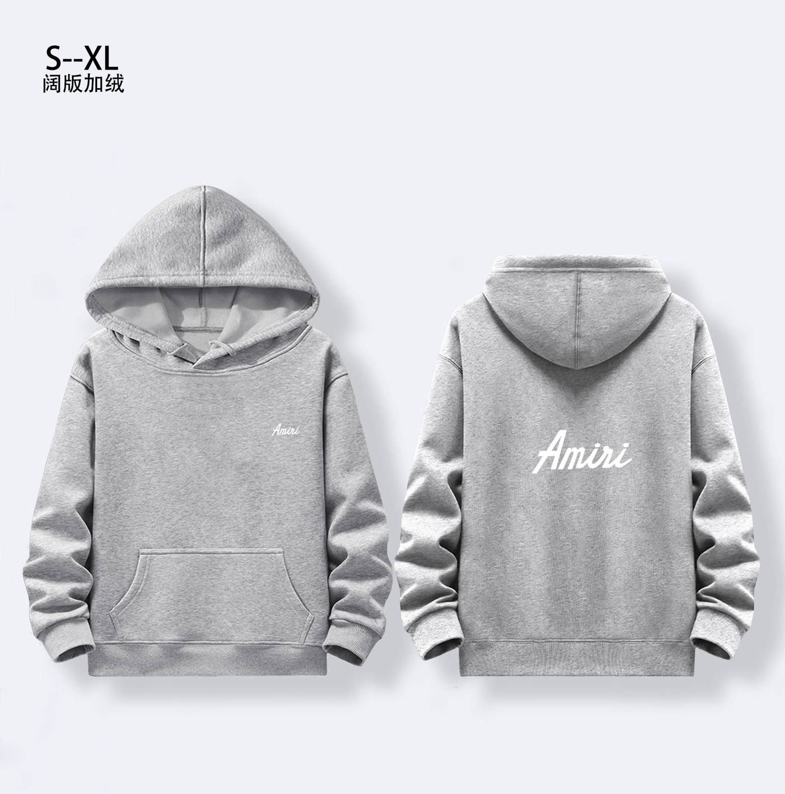 AMIRI メンズ パーカー プルオーバー フロントロゴ メンズ ロゴプリント フードの立ち上がりが美しい ブラック グレー - 画像 2