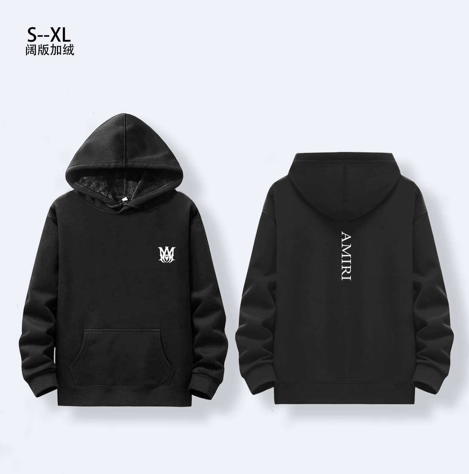 AMIRI メンズ パーカー プルオーバー フードの立ち上がり 立体フード ロゴプリント ロゴ刺繍 オーバーサイズ メンズ ブラック - 画像 3