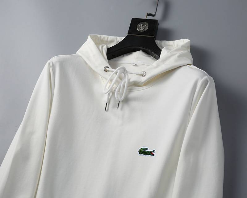 LACOSTE ラコステ メンズ パーカー プルオーバー フロントロゴ ロゴプリント オーバーサイズ 秋冬 ホワイト - 画像 7