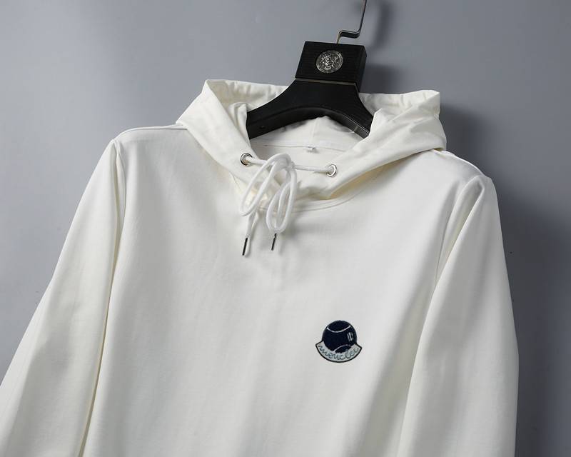 MONCLER モンクレール メンズ パーカー プルオーバー フードの立ち上がりが美しい ロゴプリント オーバーサイズ ホワイト - 画像 7