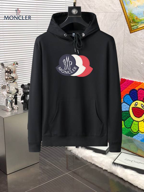 MONCLER モンクレール メンズ パーカー プルオーバー ロゴプリント フードの立ち上がりが美しい オーバーサイズ ブラック