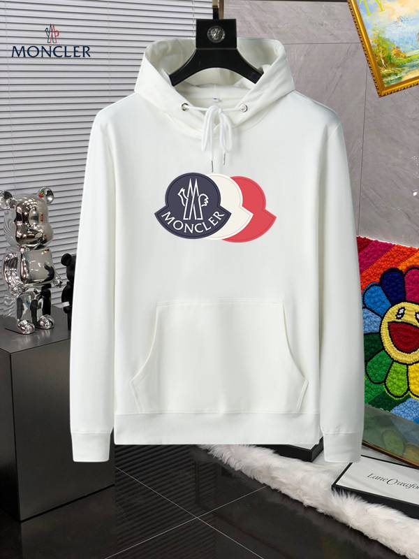 MONCLER モンクレール メンズ パーカー プルオーバー ロゴプリント フードの立ち上がりが美しい オーバーサイズ ブラック - 画像 8