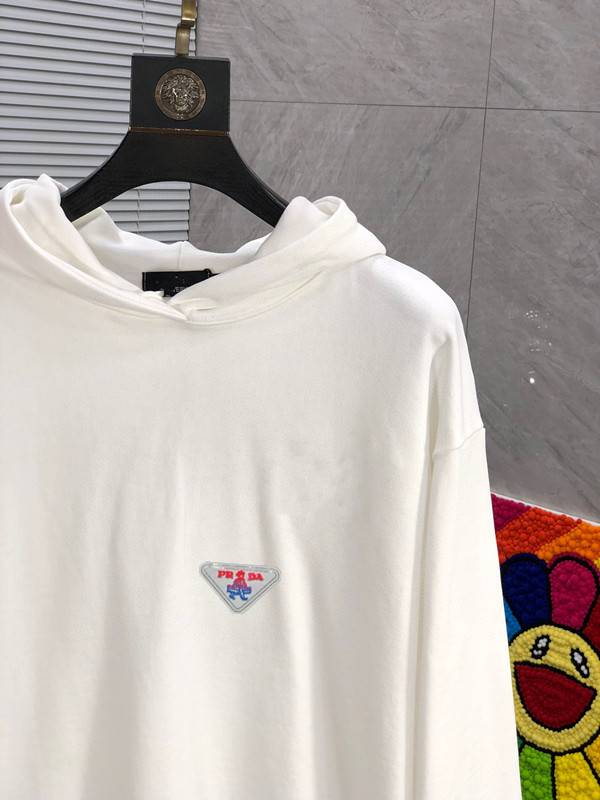 PRADA プラダ メンズ パーカー プルオーバーパーカー フロントロゴ ロゴプリント オーバーサイズ 秋冬 ブラック - 画像 8